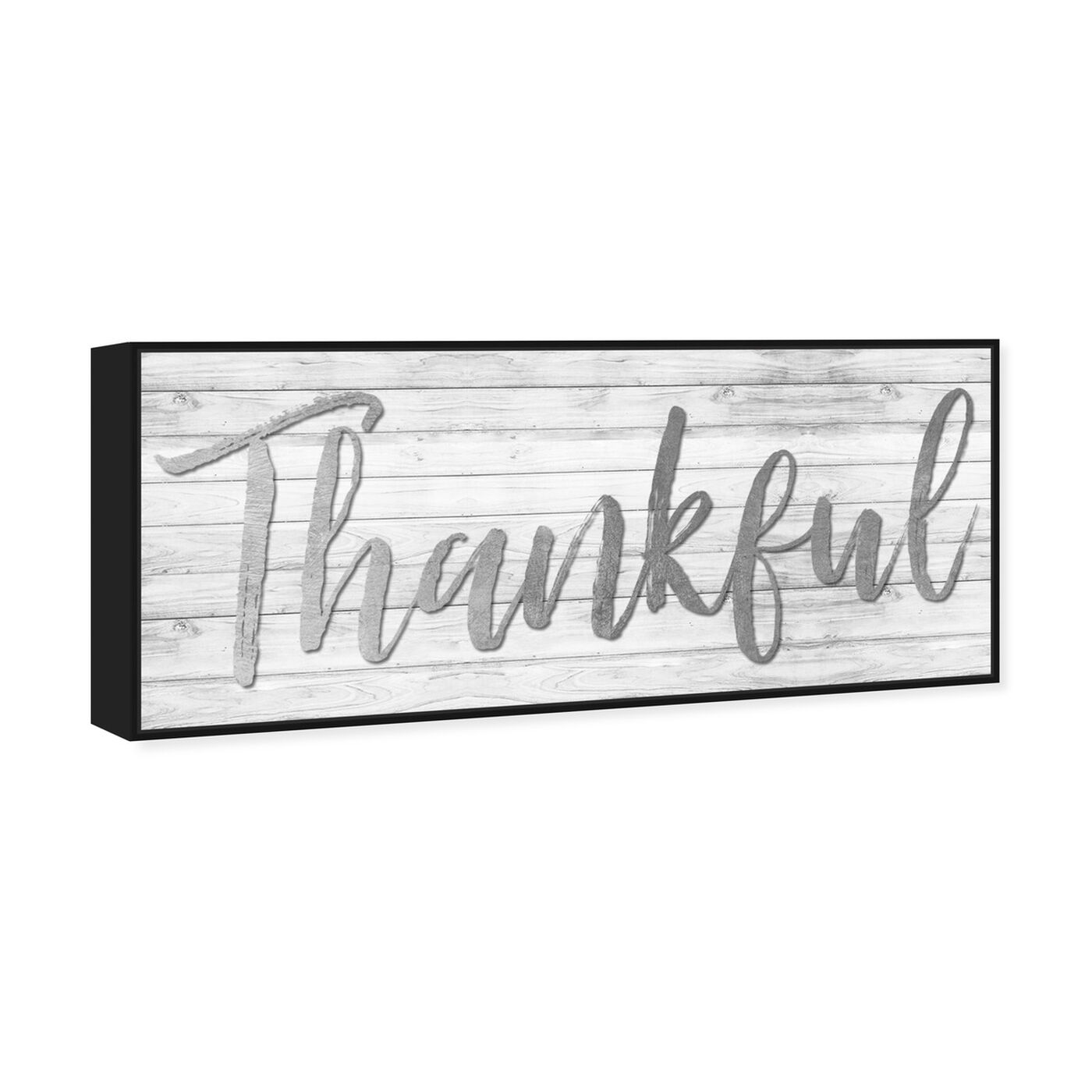 Angled view of Thankful Aluminum featuring typography and quotes and inspirational quotes and sayings art.