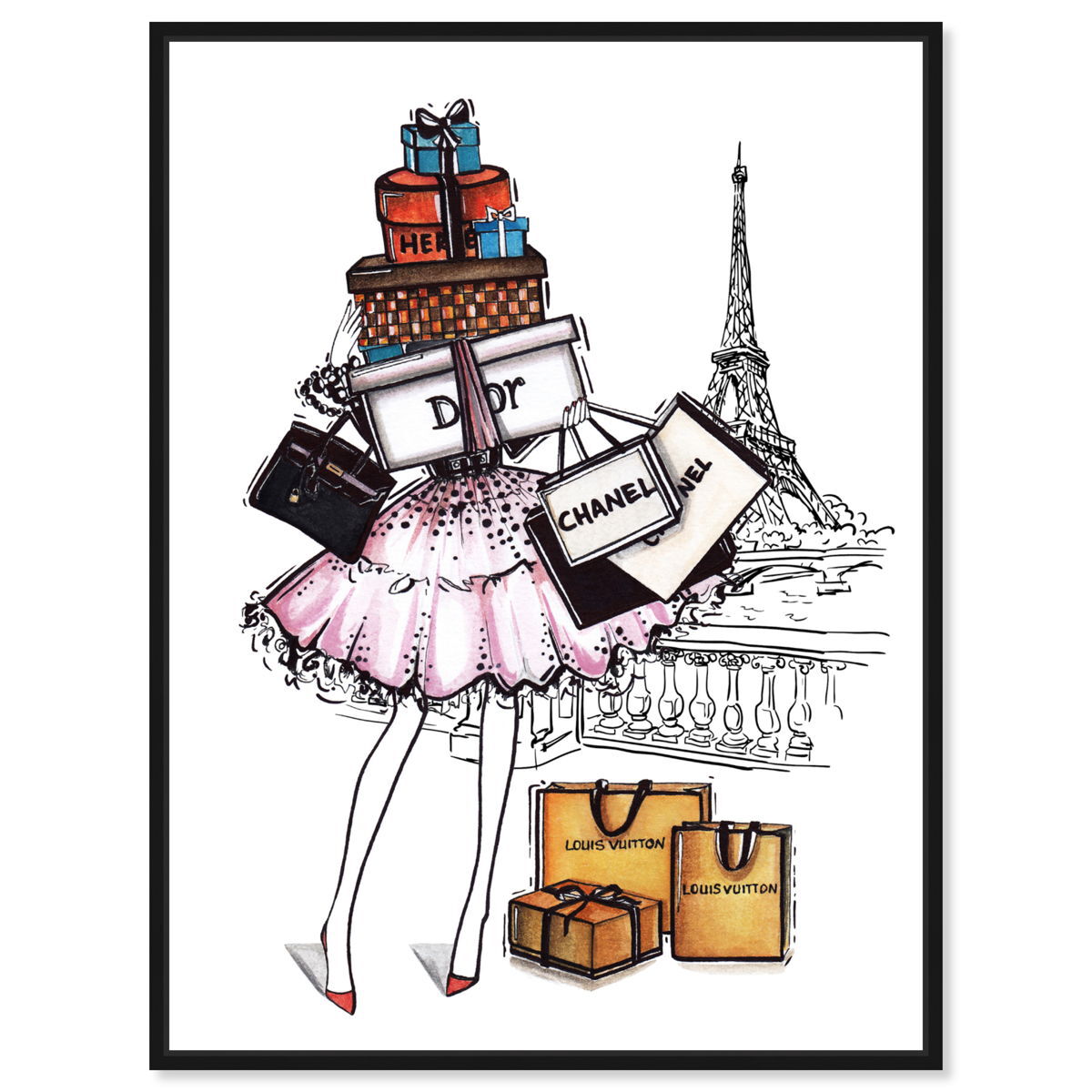 From Paris, With Love Eiffel Tower, Paris France Drawing by tag+art tag+art  | Saatchi Art