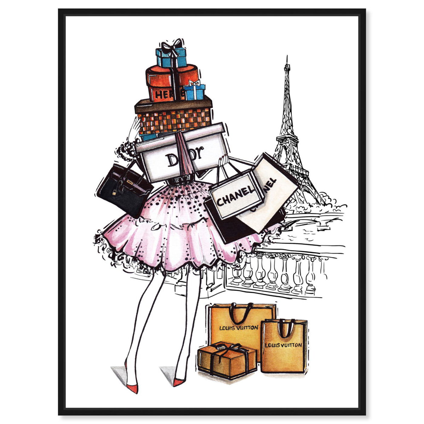 Front view of Doll Memories - Shopping Paris Time II featuring fashion and glam and lifestyle art.