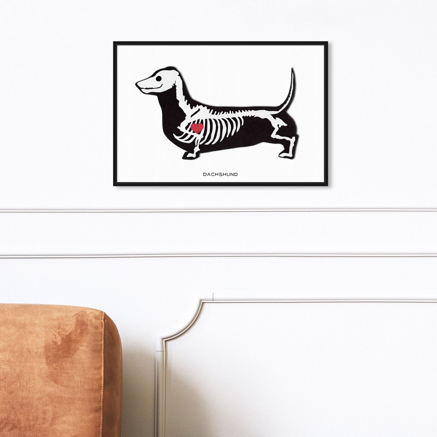 Hanging view of Dachshund Xray featuring animals and dogs and puppies art.