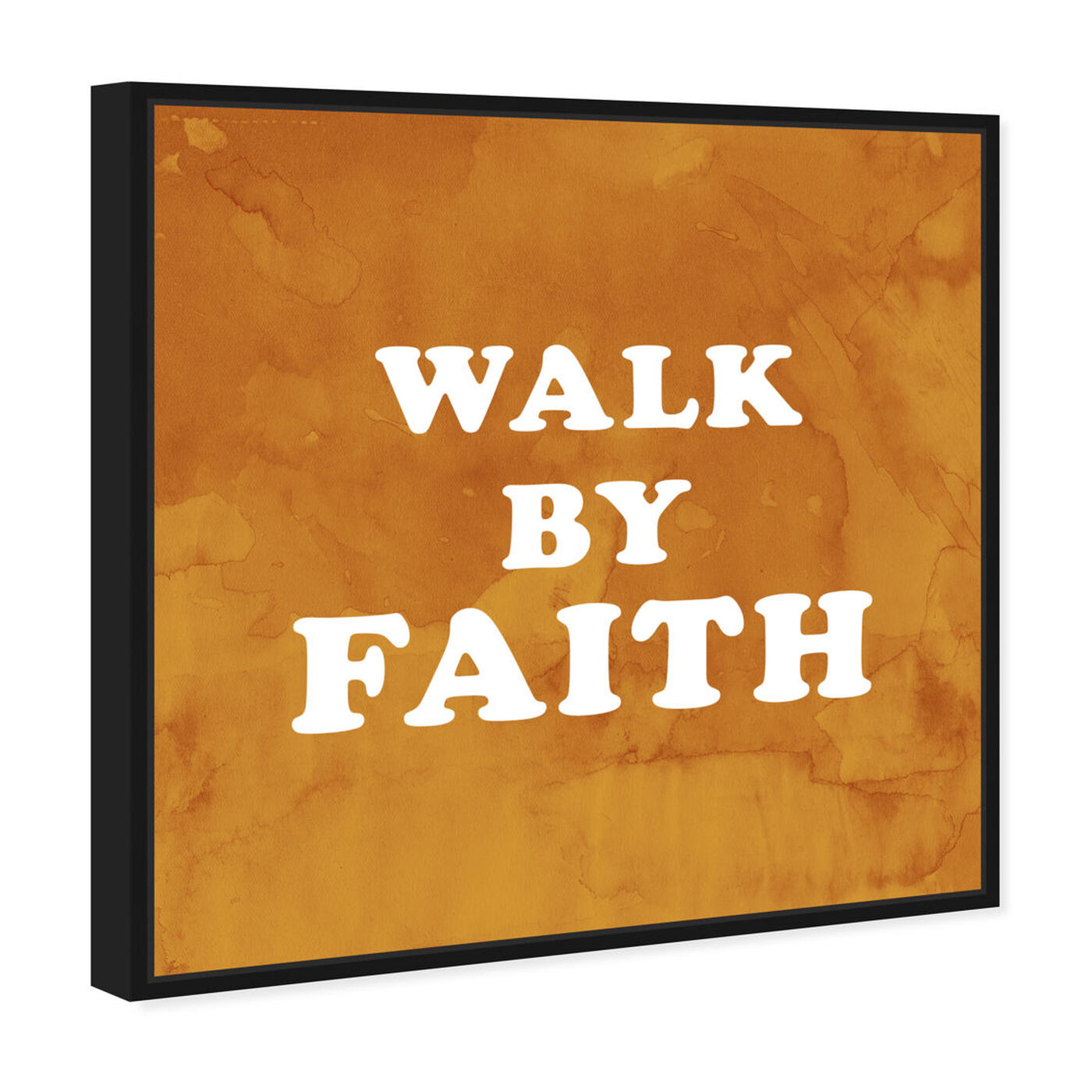 Angled view of Walk By Faith featuring typography and quotes and inspirational quotes and sayings art.