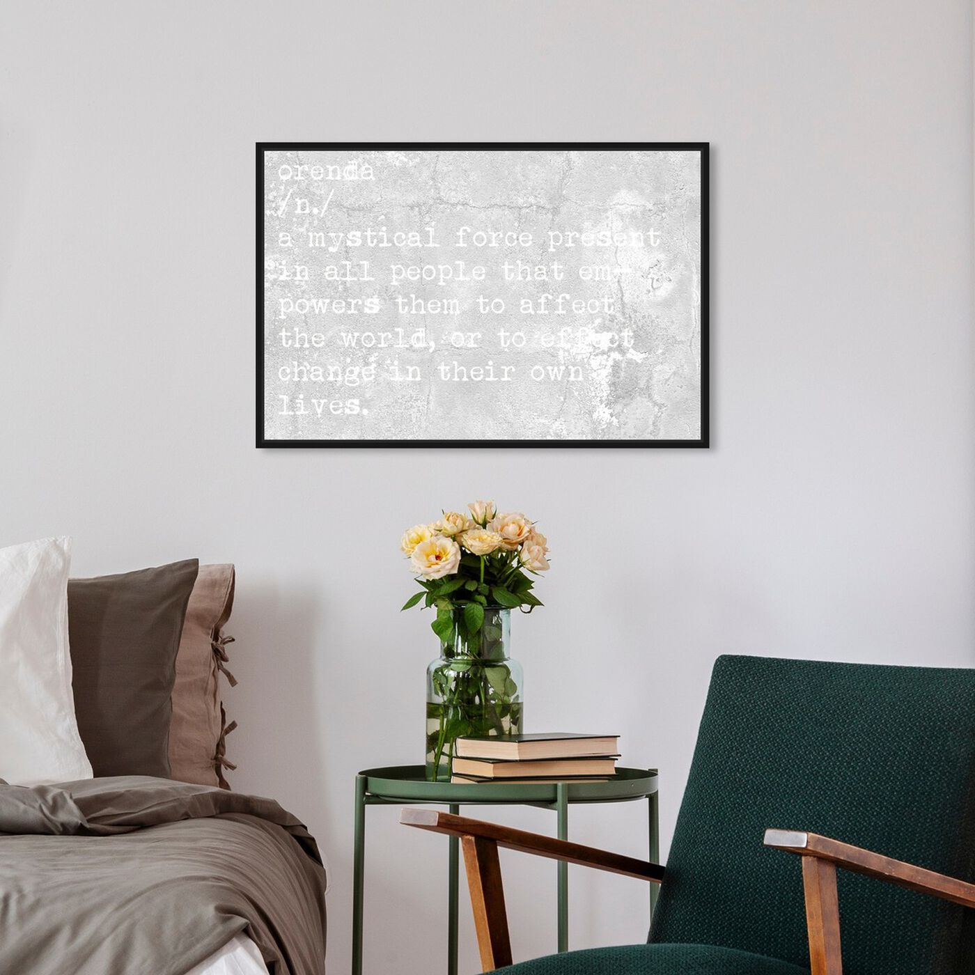 Hanging view of Orenda featuring typography and quotes and inspirational quotes and sayings art.