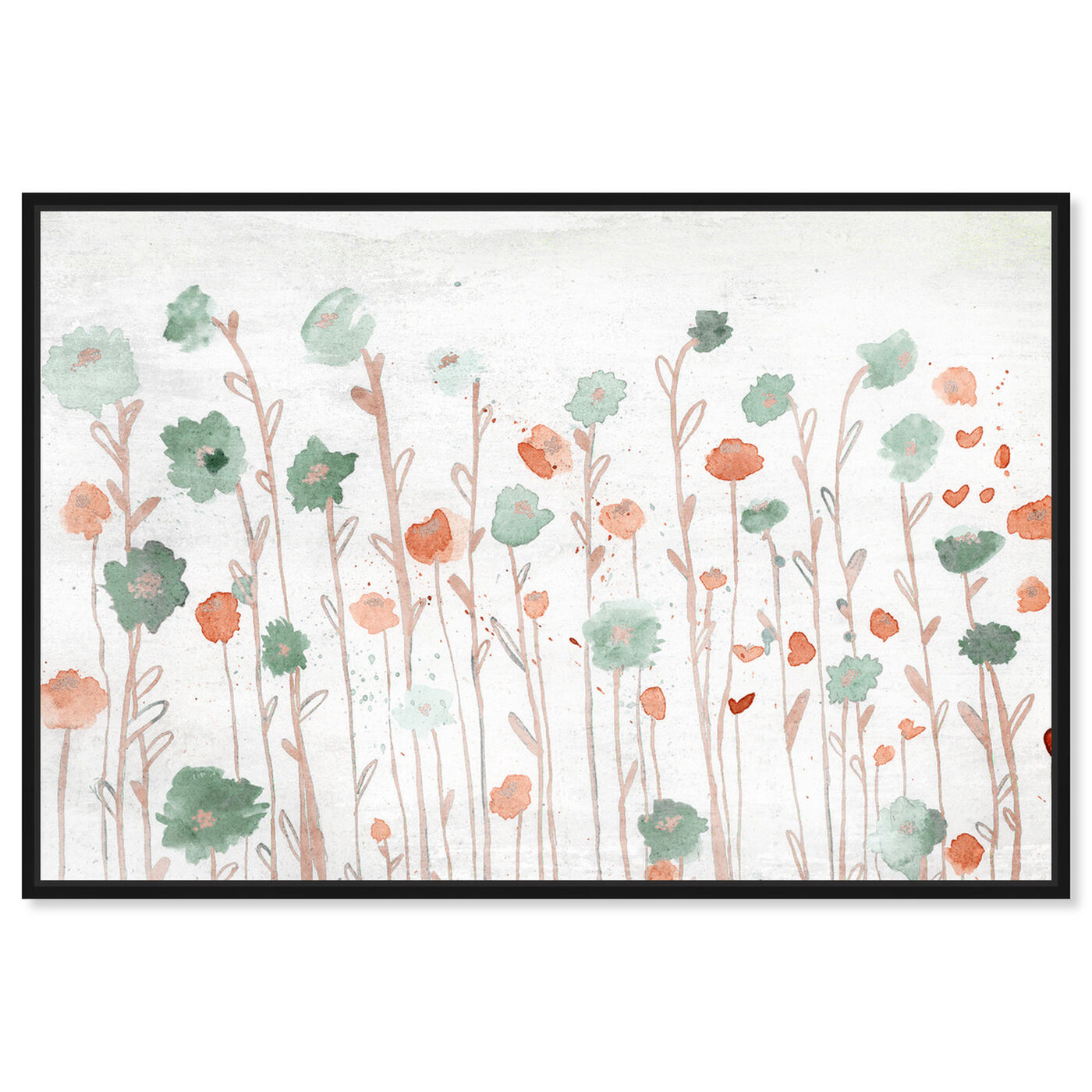Front view of Beautiful Growth Orange featuring floral and botanical and florals art.