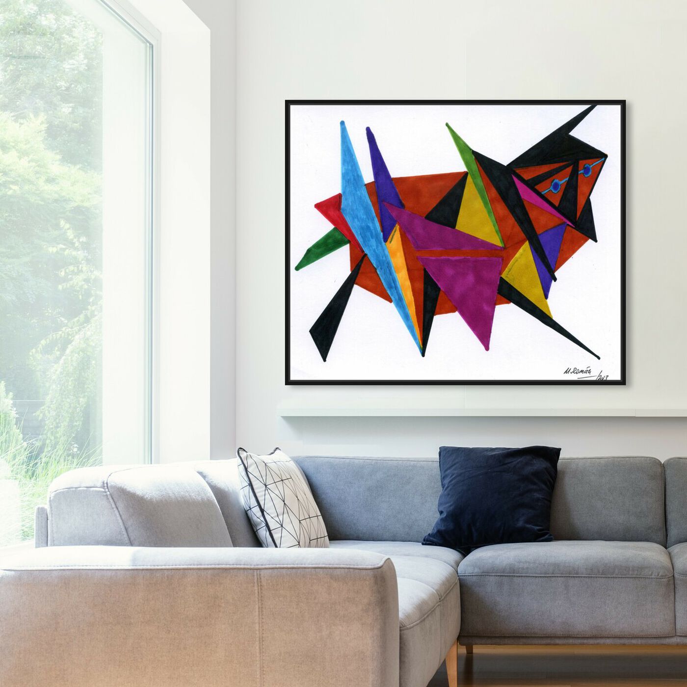 Hanging view of Perro featuring abstract and geometric art.