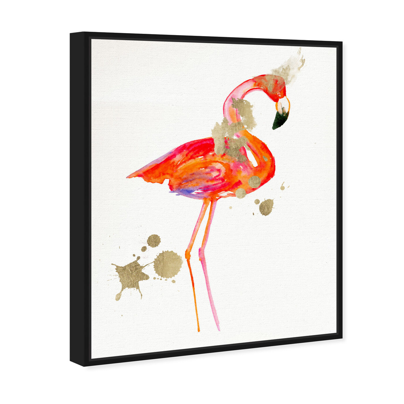 Angled view of Ballerina Flamingo featuring animals and birds art.