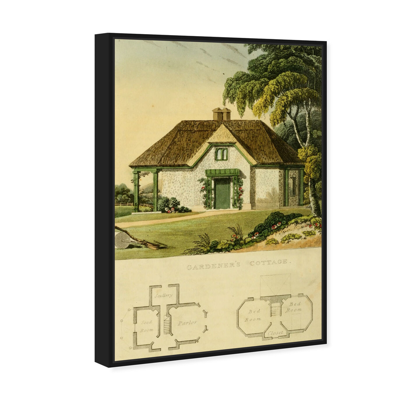 Angled view of Gardeners Cottage - The Art Cabinet featuring classic and figurative and realism art.