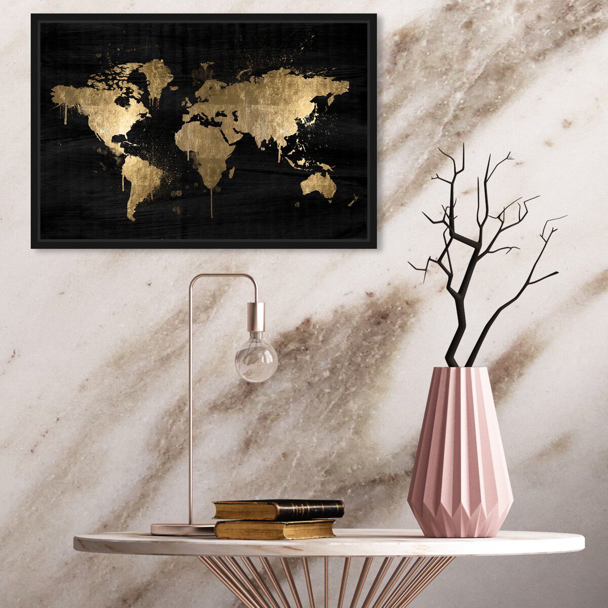 Mapamundi Gold | Maps and Flags Wall Art by Oliver Gal