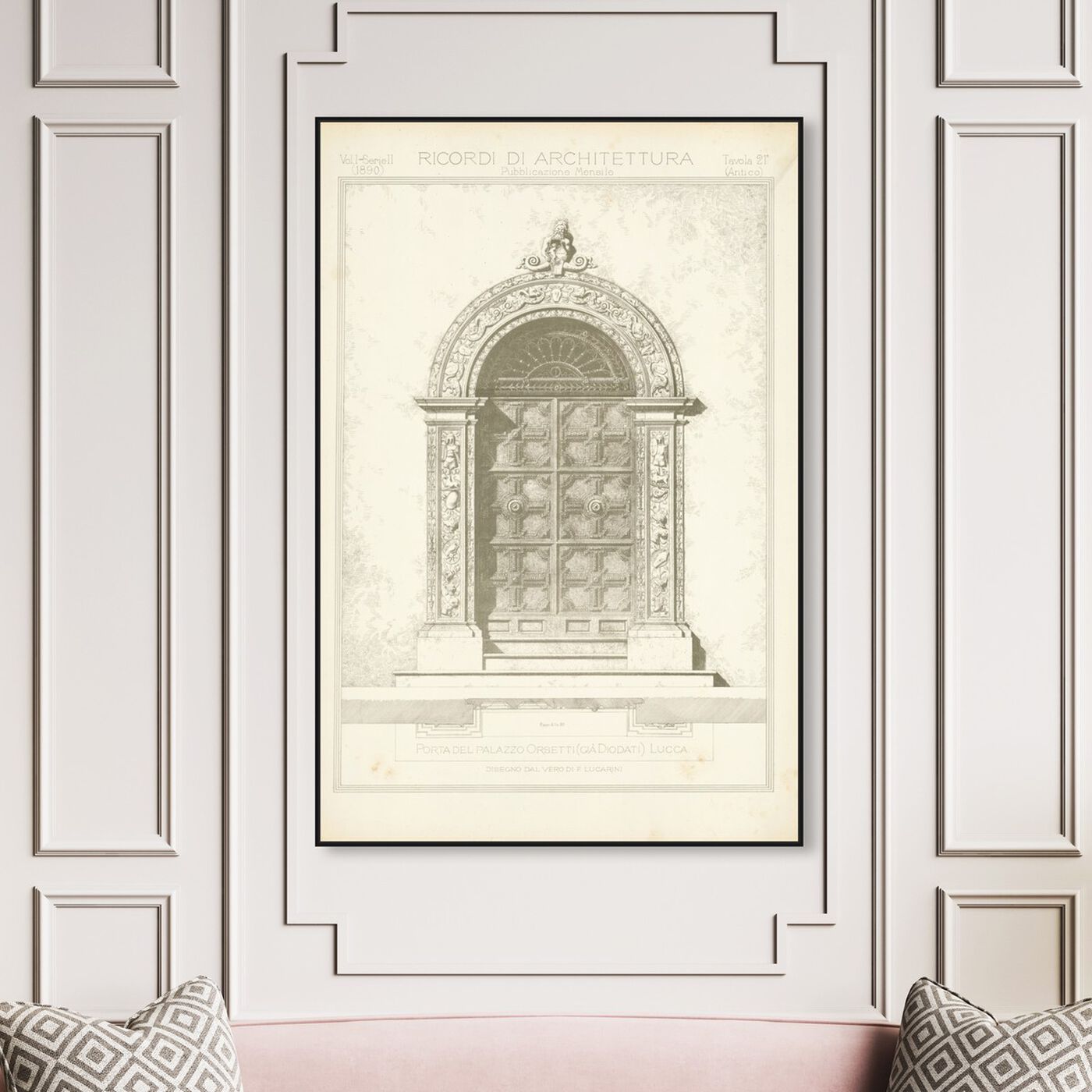 Hanging view of Porta Del Palazzo Orsetti - The Art Cabinet featuring architecture and buildings and european buildings art.