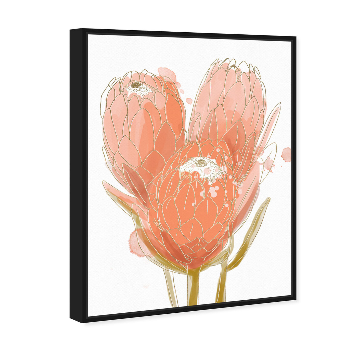 Angled view of Protea Watercolor featuring floral and botanical and florals art.
