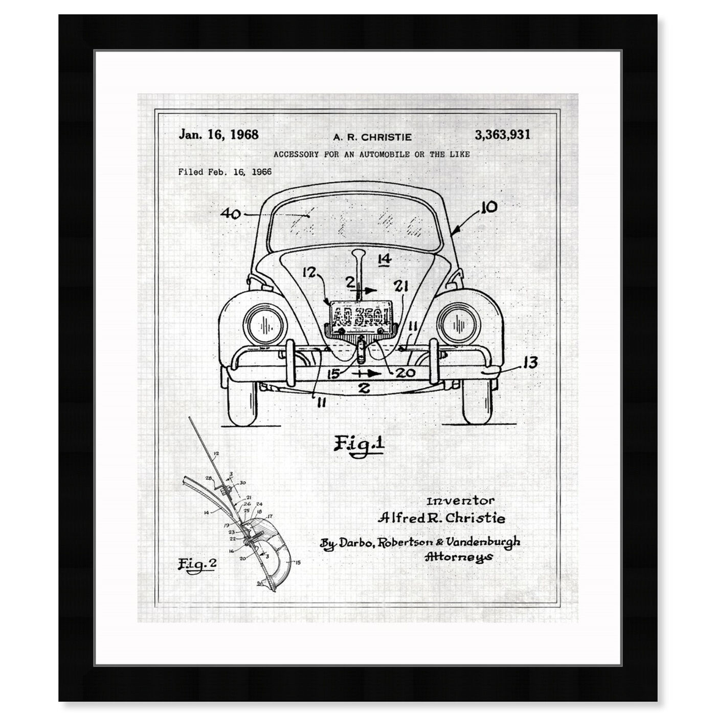 Front view of Accessory For An Automobile 1968 featuring transportation and automobiles art.