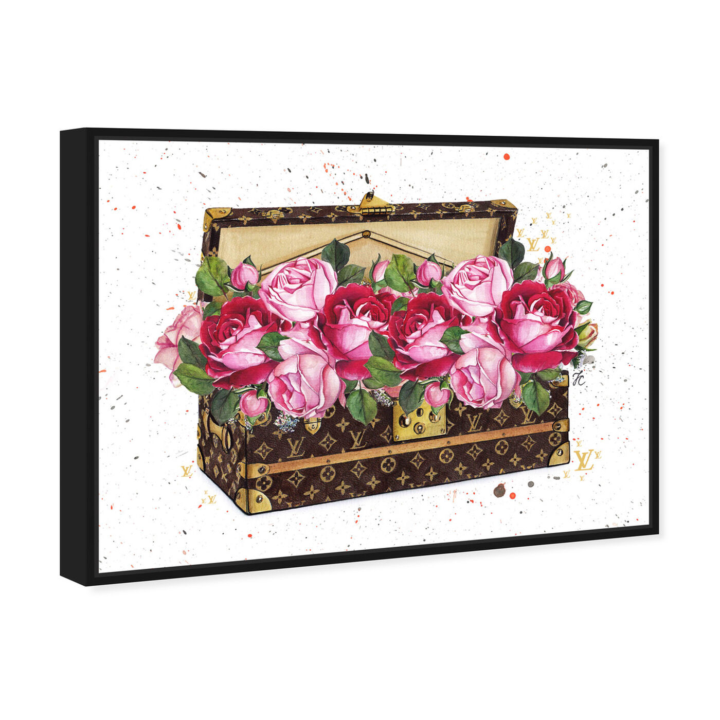 Angled view of Doll Memories - Floral Trunk featuring floral and botanical and florals art.