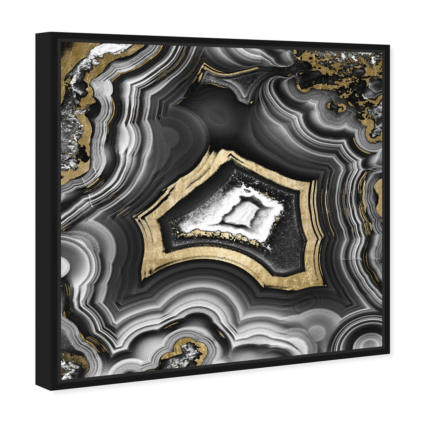 Angled view of Adoregeo Square featuring abstract and crystals art.