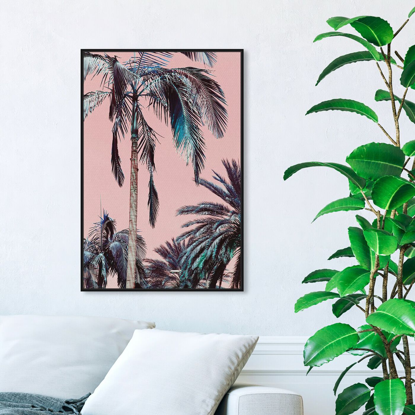 Hanging view of Beach Vibes featuring floral and botanical and trees art.
