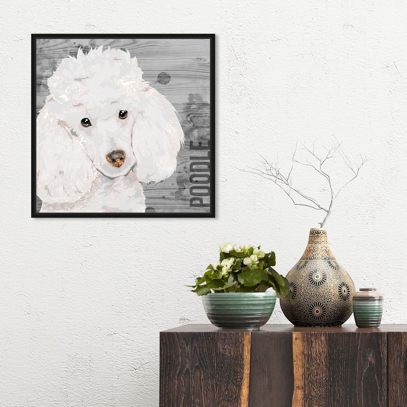 Hanging view of Love My Poodle featuring animals and dogs and puppies art.