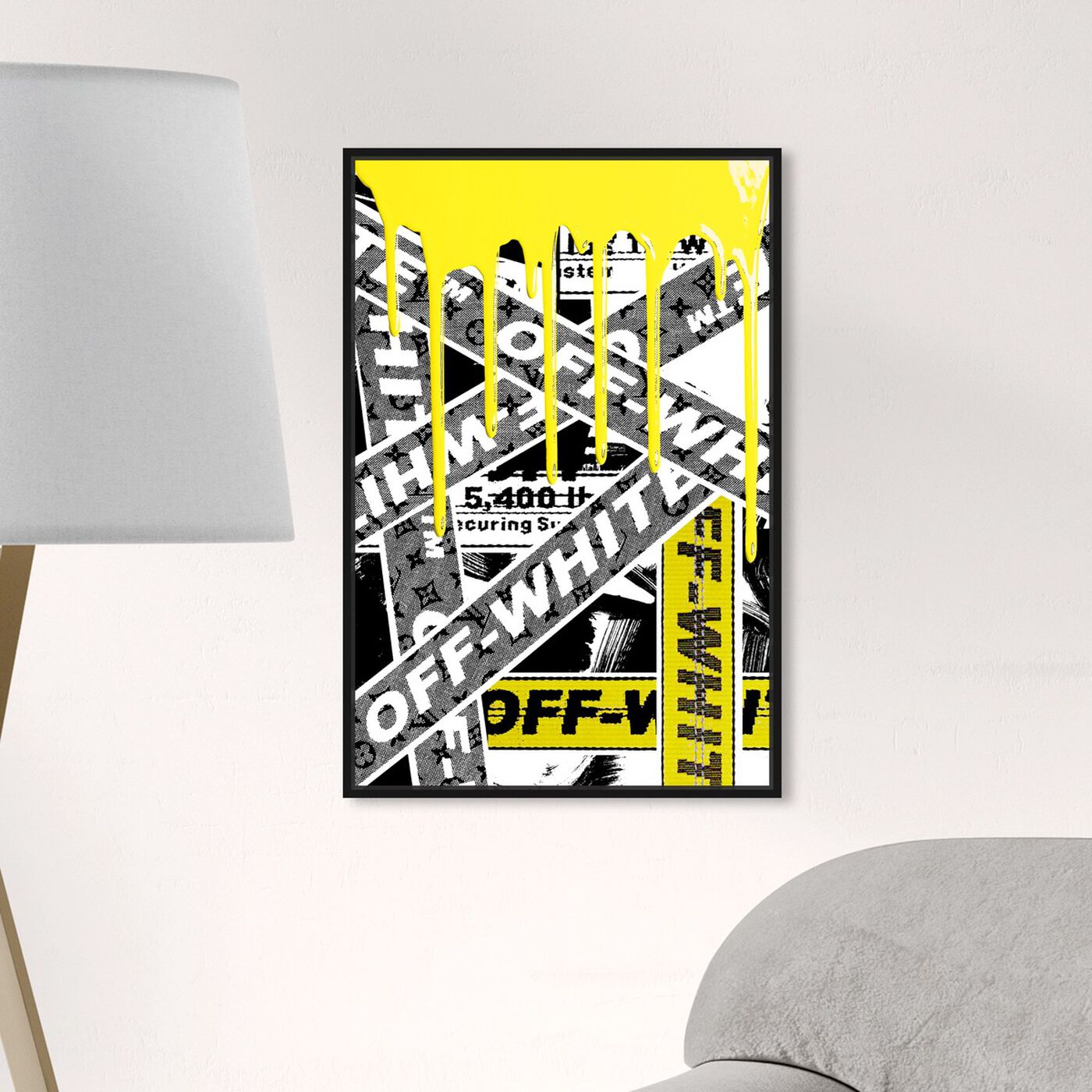 Hanging view of Not Art But Yellow OFF Art featuring fashion and glam and lifestyle art.