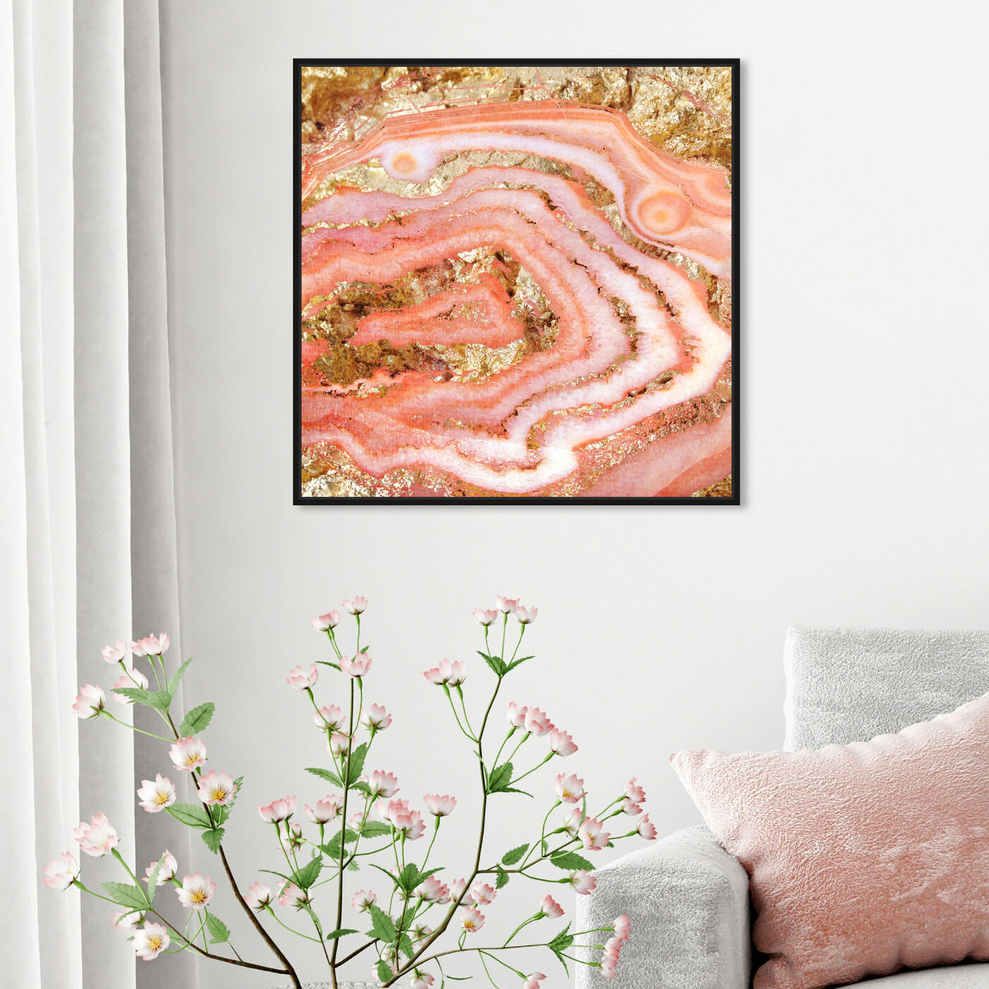 Hanging view of Agate Coral featuring abstract and crystals art.