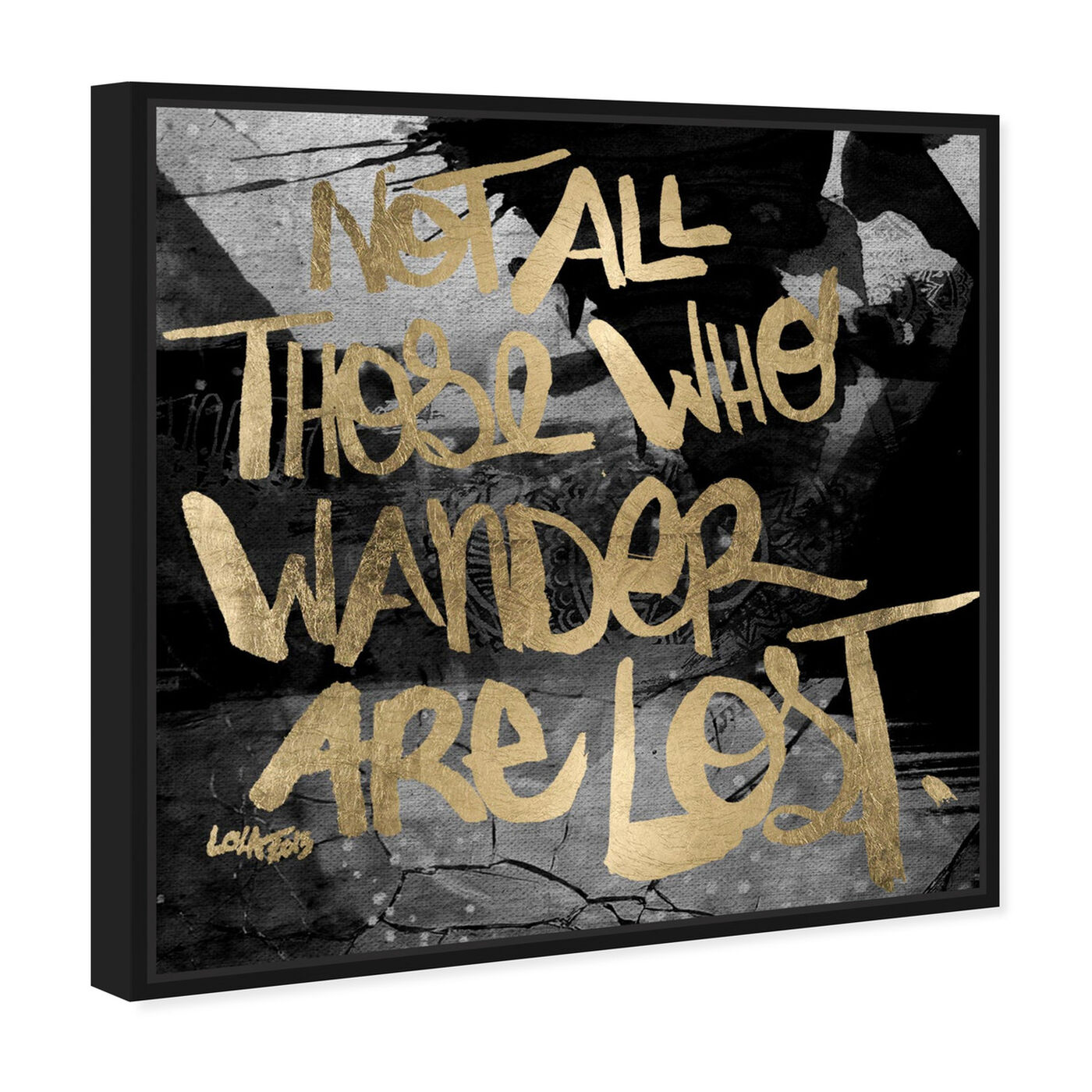 Angled view of Not Lost featuring typography and quotes and inspirational quotes and sayings art.