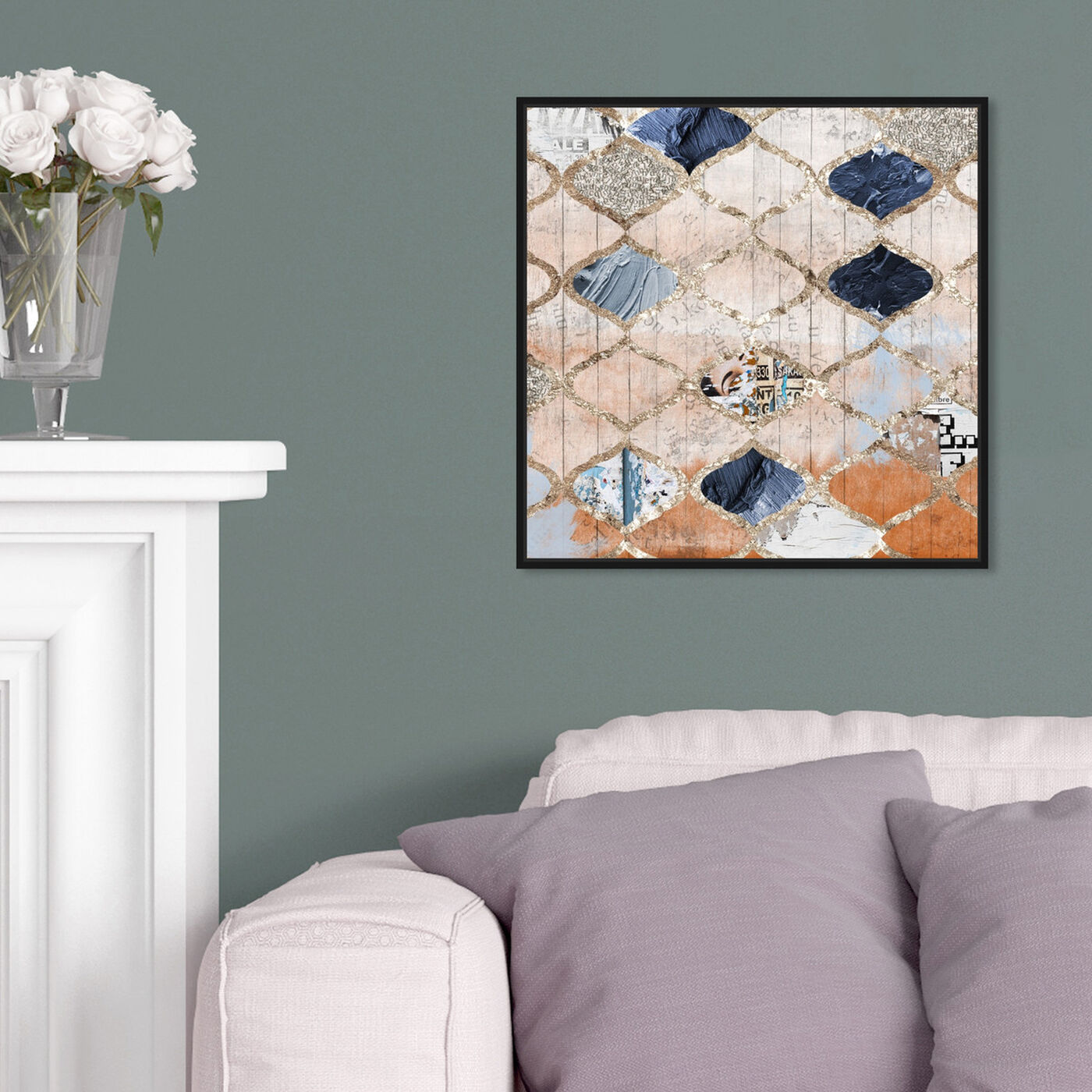 Hanging view of Modern Moroccan featuring abstract and patterns art.