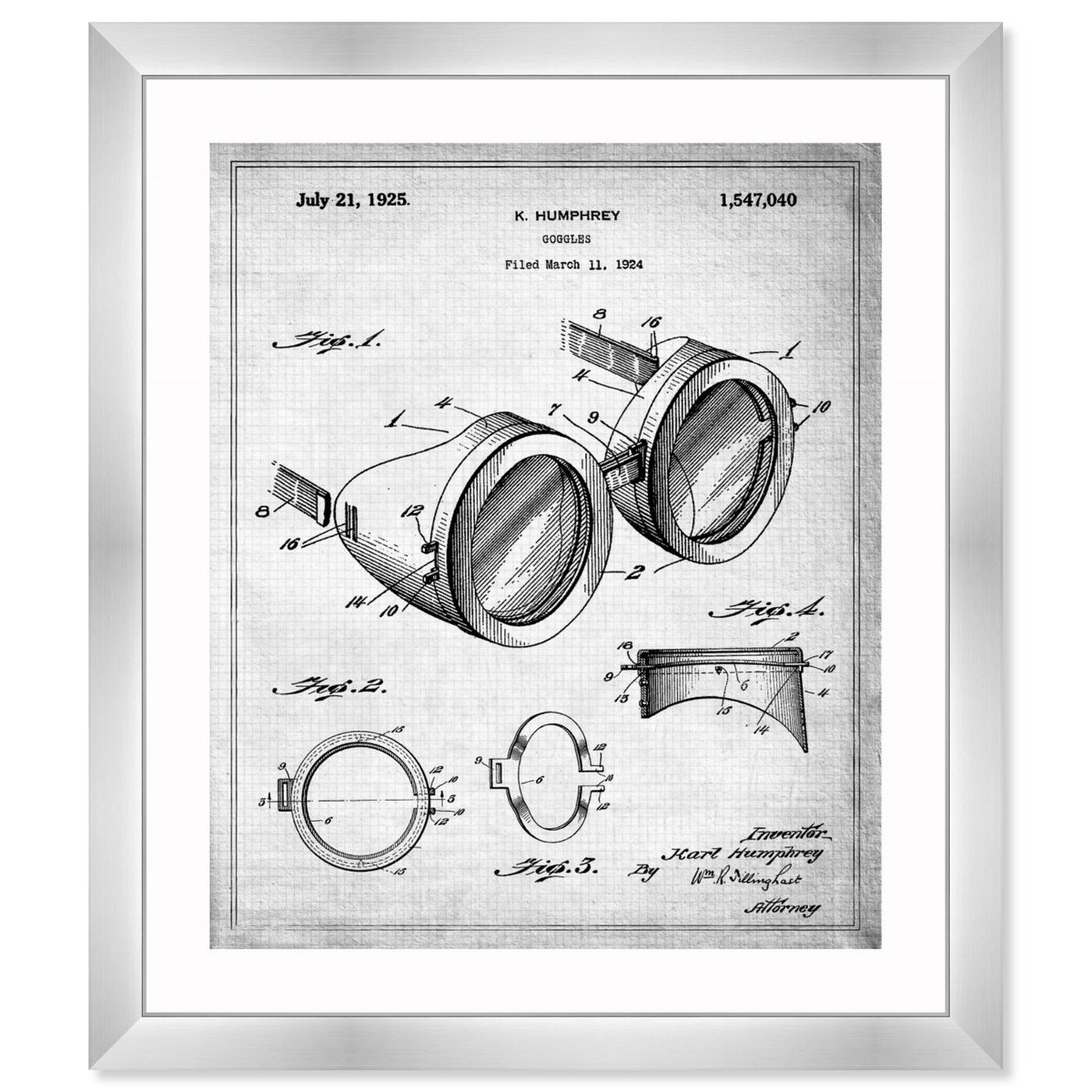 Front view of Goggles 1925 featuring nautical and coastal and nautical terms art.