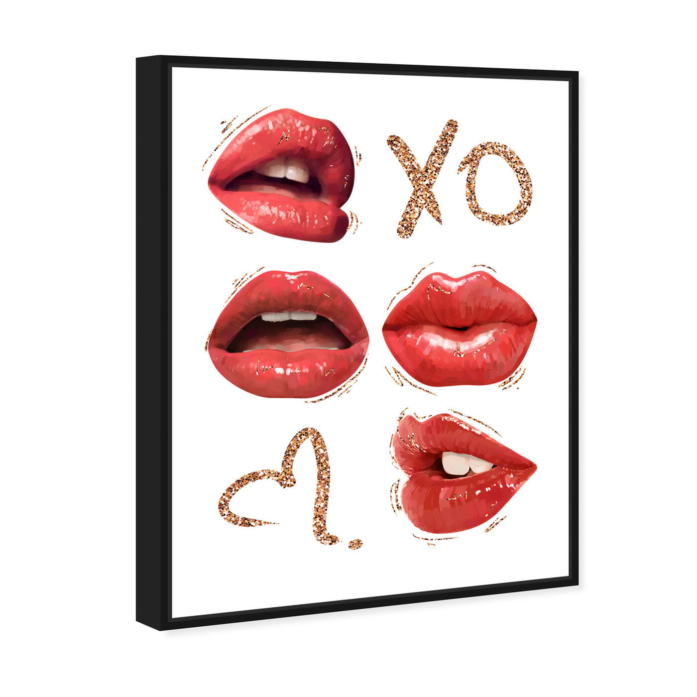 Angled view of XO Lipgloss Kiss featuring fashion and glam and lips art.