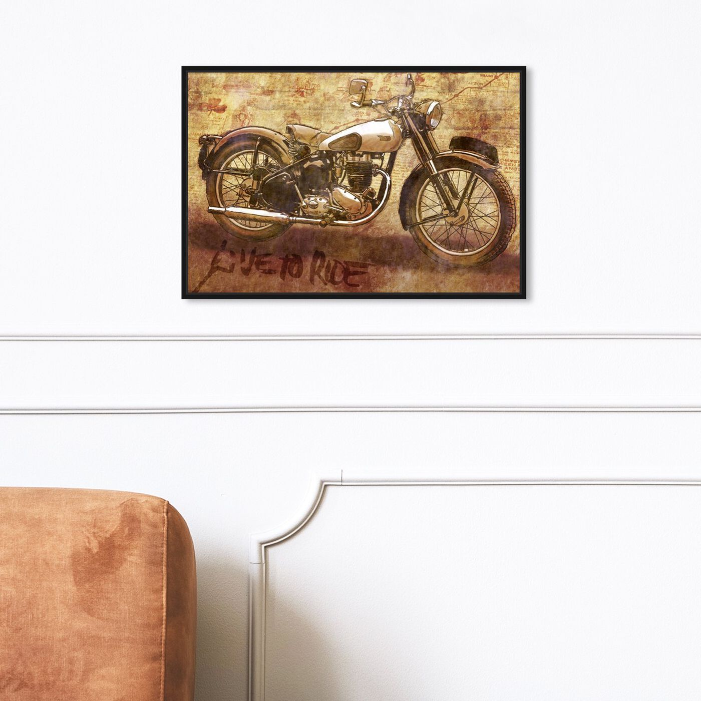 Hanging view of Live to Ride featuring transportation and motorcycles art.