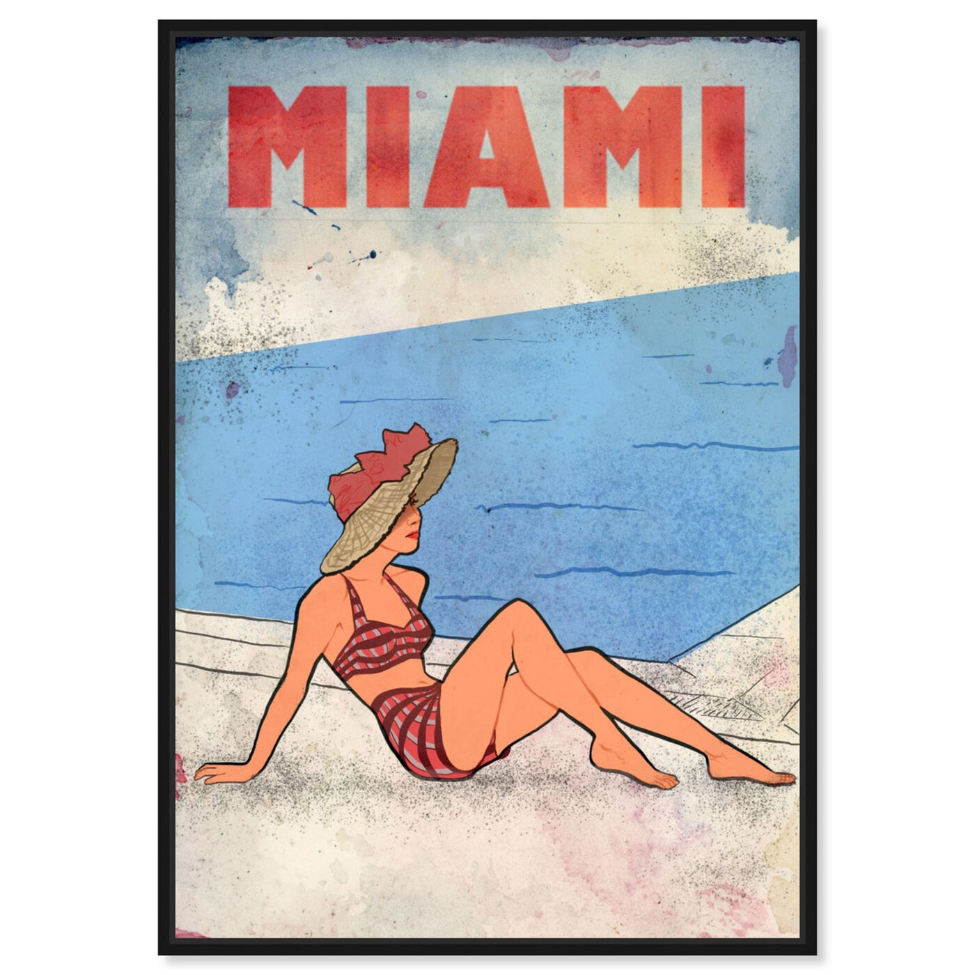 Front view of Miami Lady featuring cities and skylines and united states cities art.