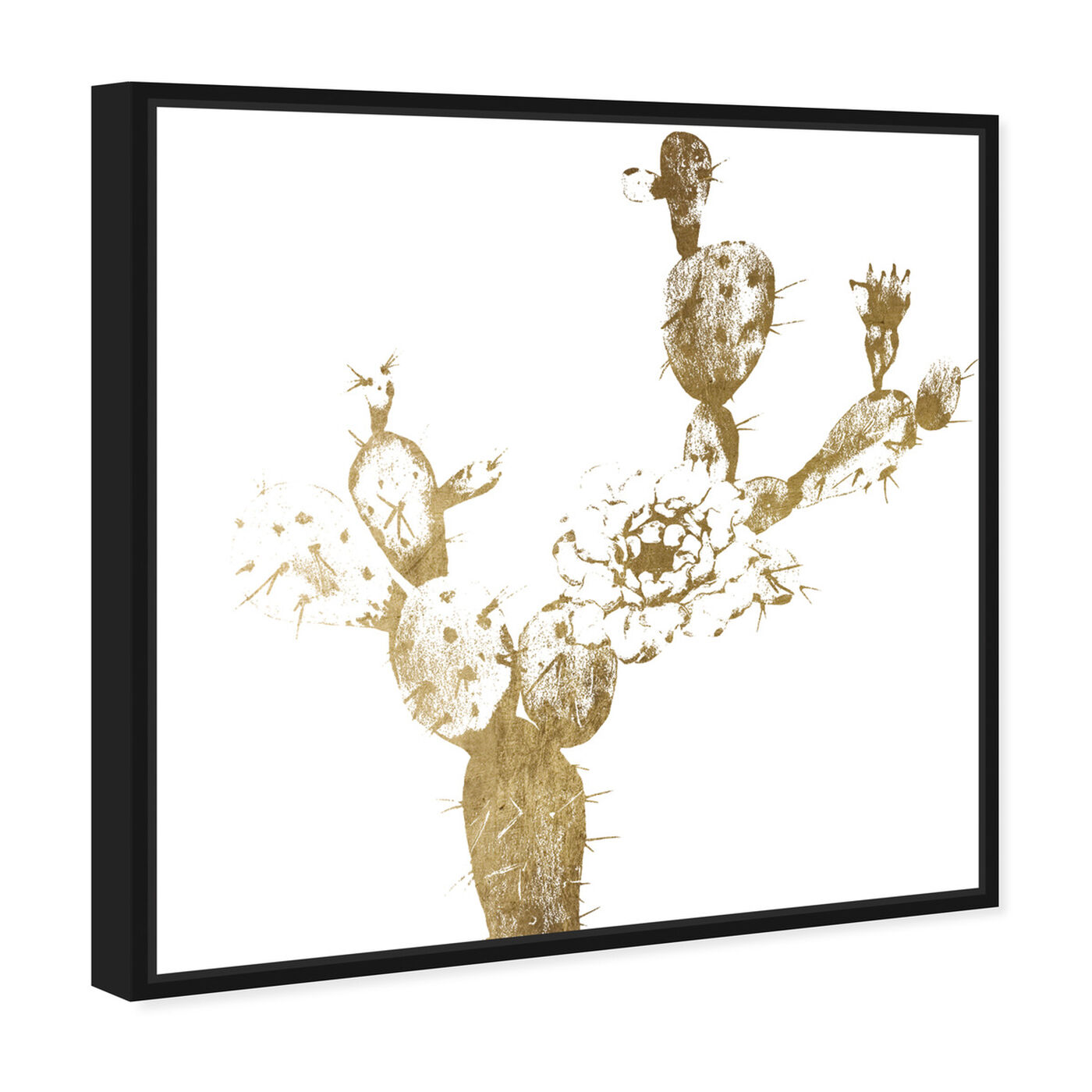 Angled view of Cactus Gold I featuring floral and botanical and botanicals art.