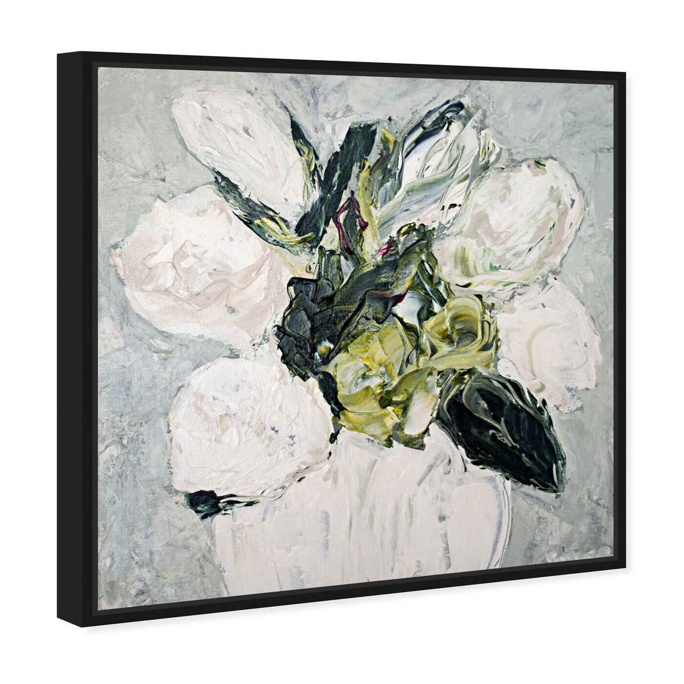 Angled view of White I by Claire Sower featuring floral and botanical and florals art.