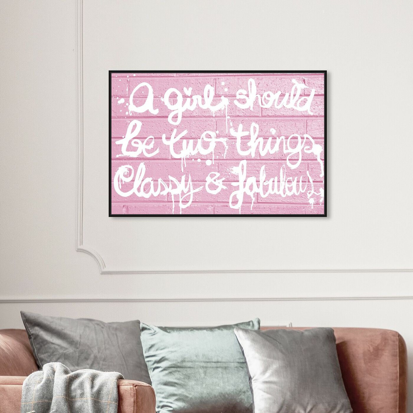 Hanging view of Graffiti Fabulous II featuring typography and quotes and empowered women quotes and sayings art.