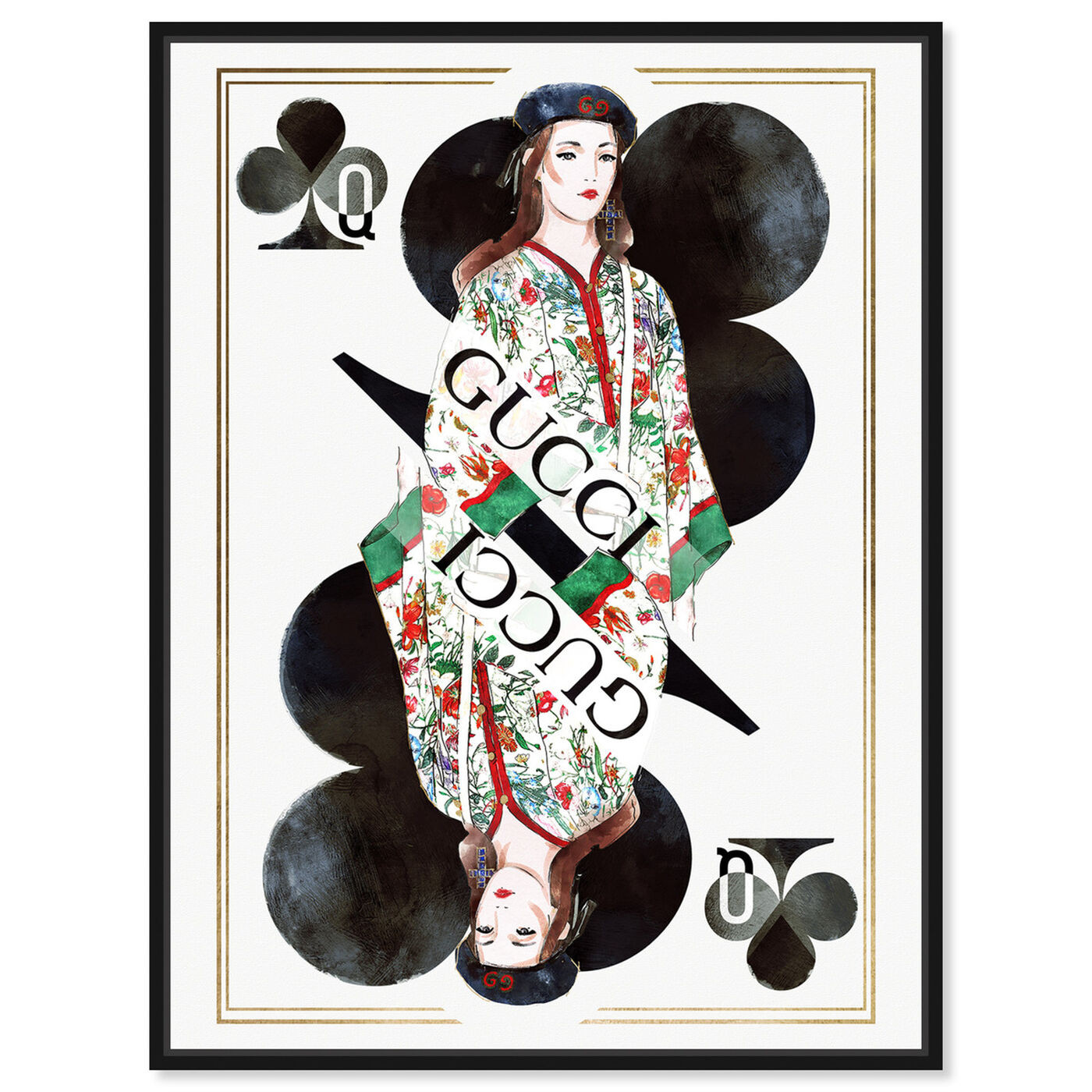 Front view of Queen of Clovers Charm featuring fashion and glam and outfits art.