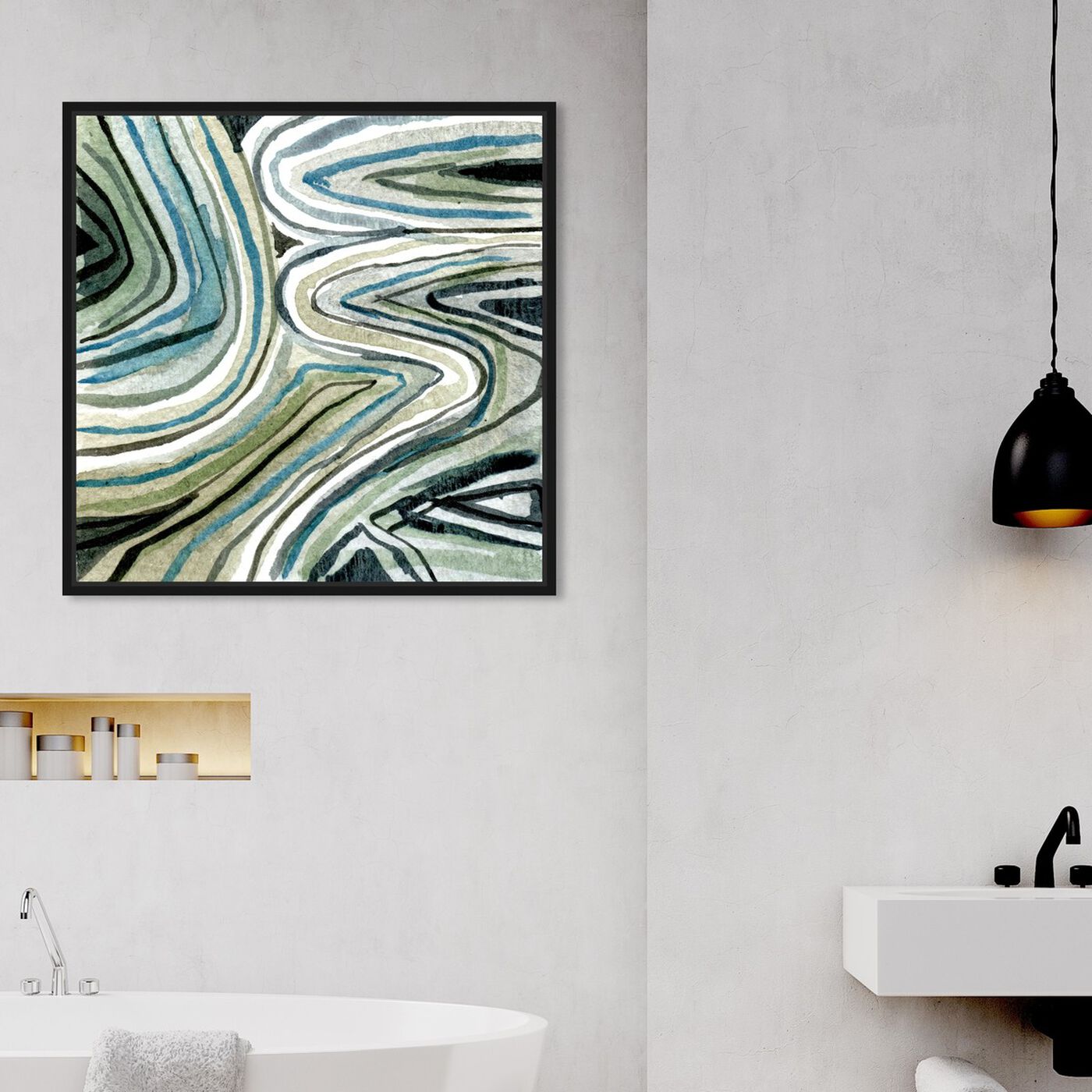 Hanging view of Leve Fluvium featuring abstract and paint art.