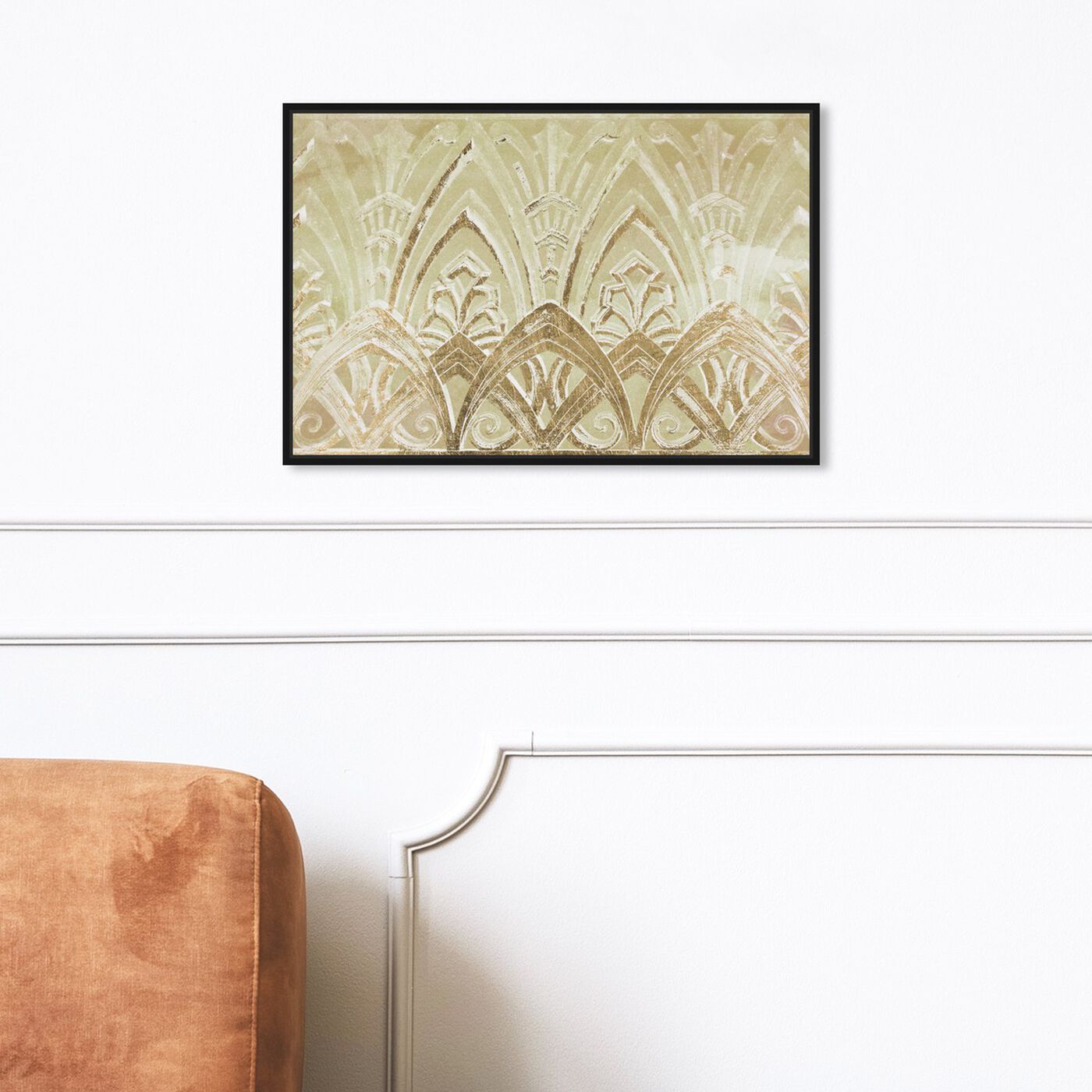 Hanging view of Copacabana in Gold featuring abstract and textures art.