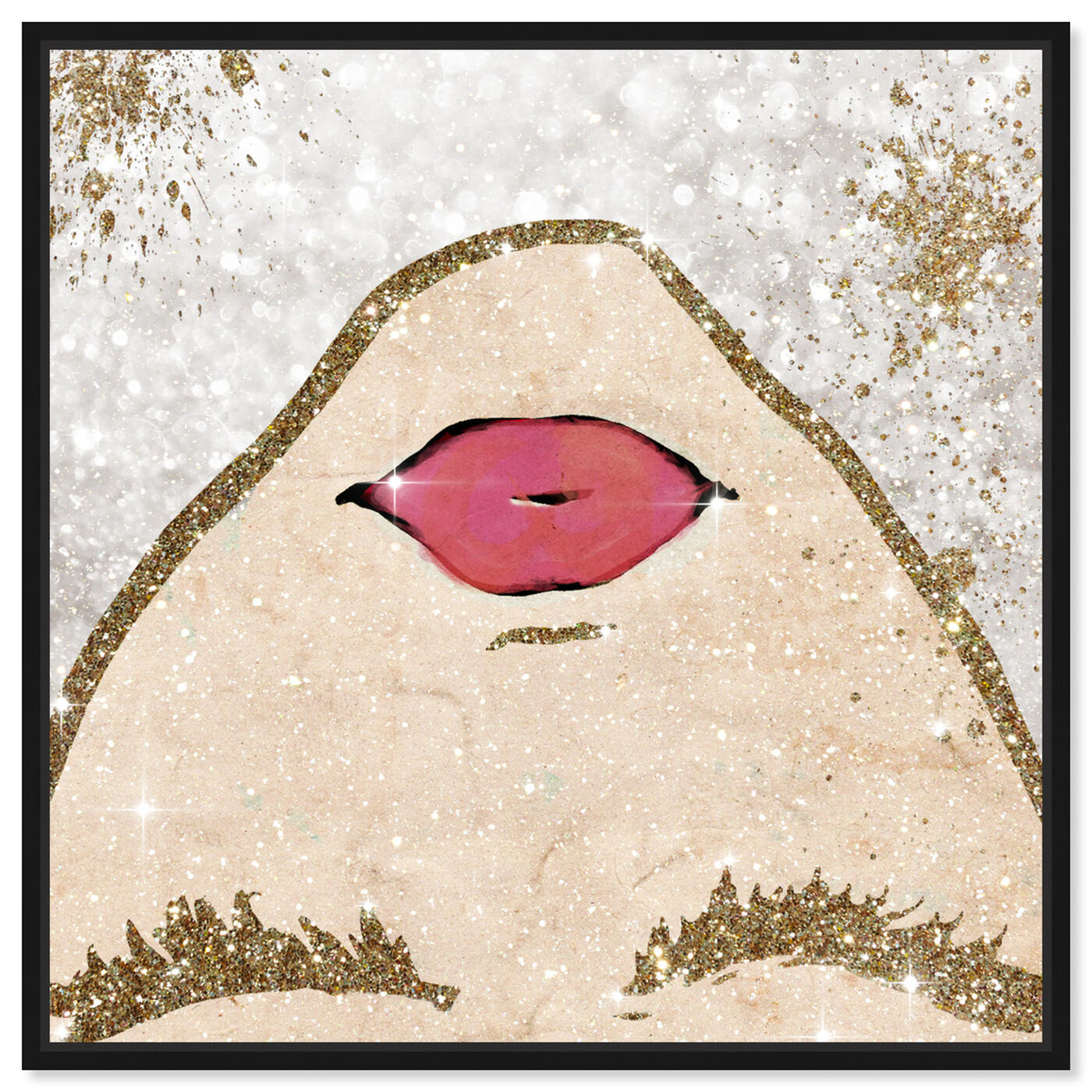Front view of Glitter Coveted Girl Square featuring fashion and glam and portraits art.