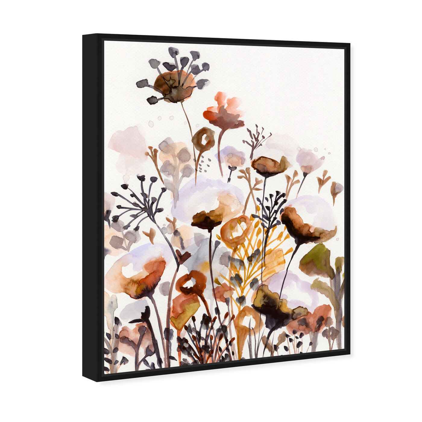 Angled view of Deep Forest Earthy Brown featuring floral and botanical and gardens art.