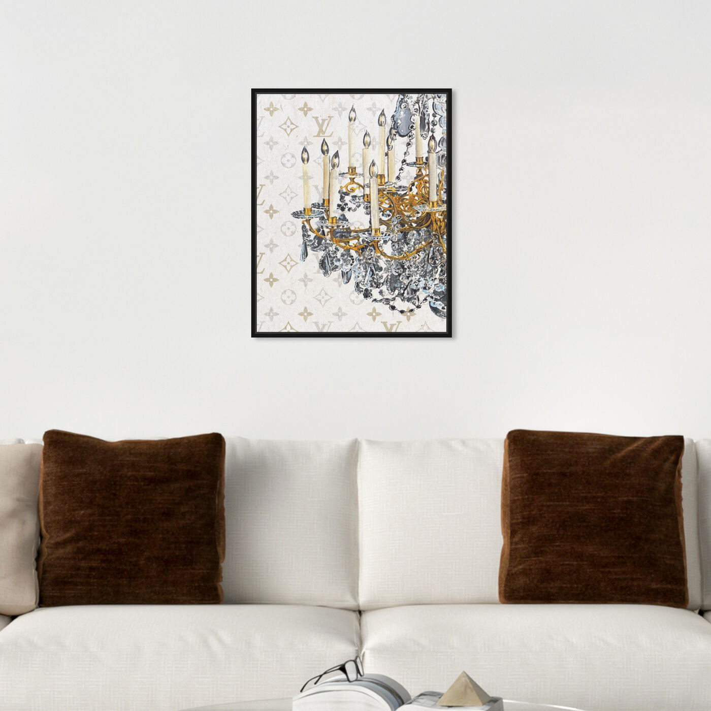 Hanging view of Fancy Light I featuring fashion and glam and chandeliers art.
