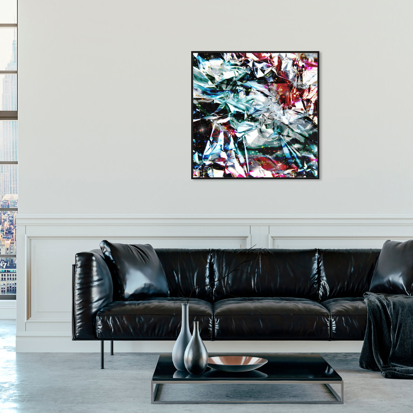 Hanging view of Champagne Supernova featuring abstract and crystals art.