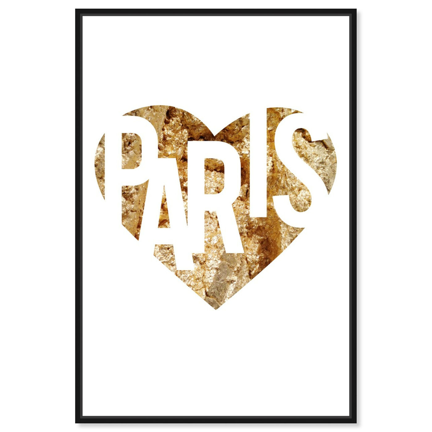 Front view of I Love Paris Gold featuring fashion and glam and hearts art.