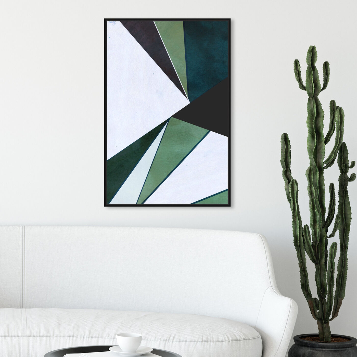 Hanging view of Opium Duo featuring abstract and geometric art.