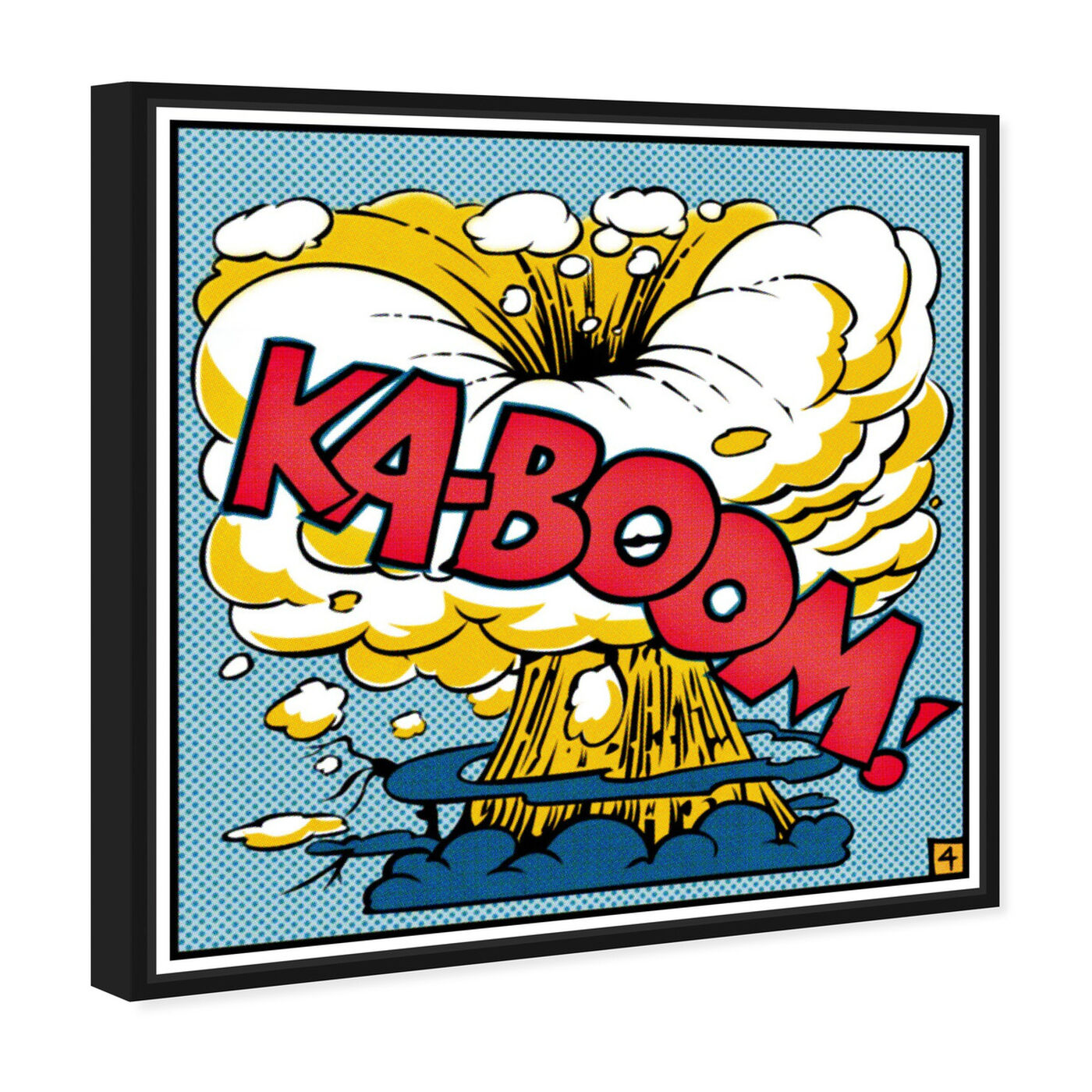Angled view of Ka-Boom featuring advertising and comics art.