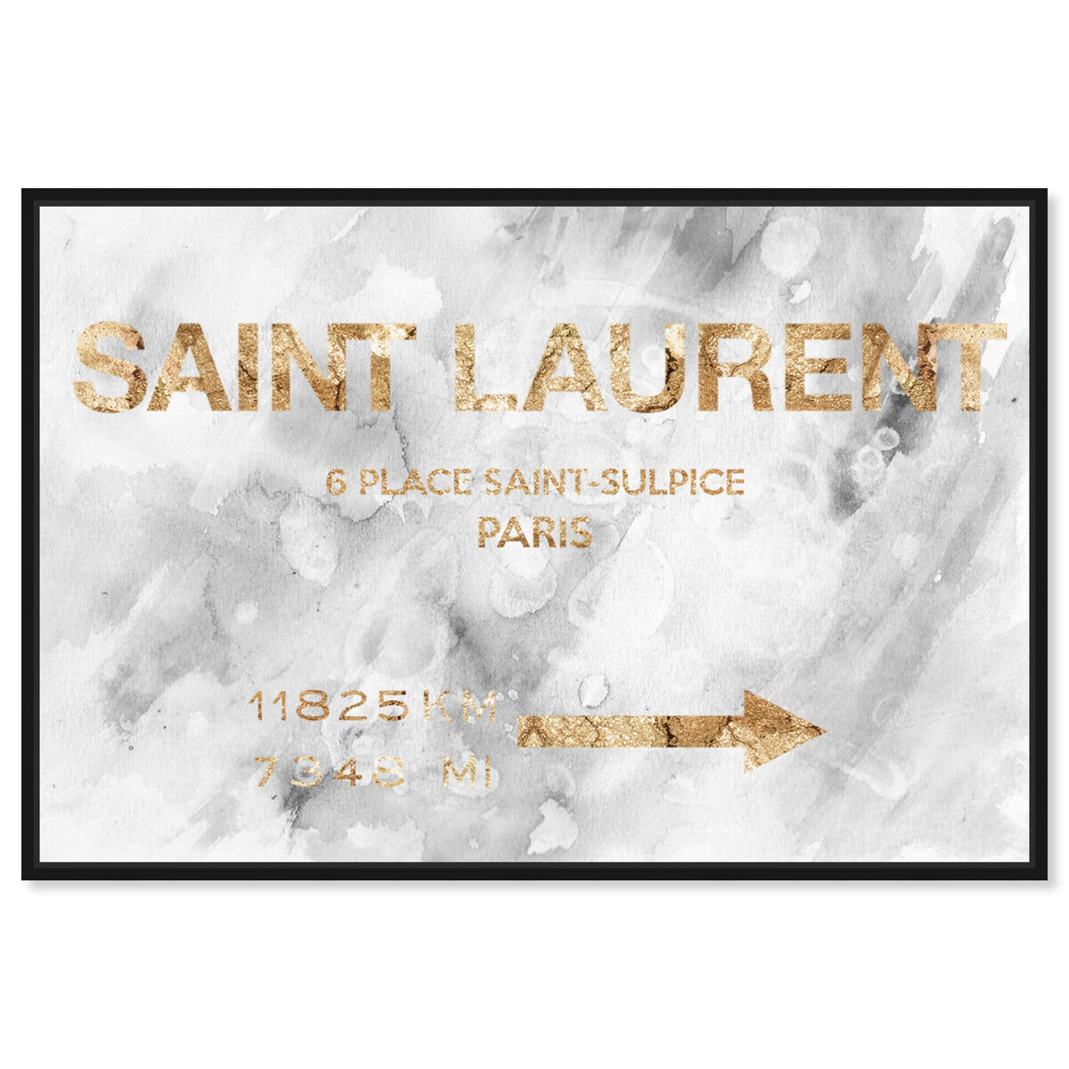Oliver Gal Saint Sulpice Road Sign キャンバスアート 36 x 24 15525-