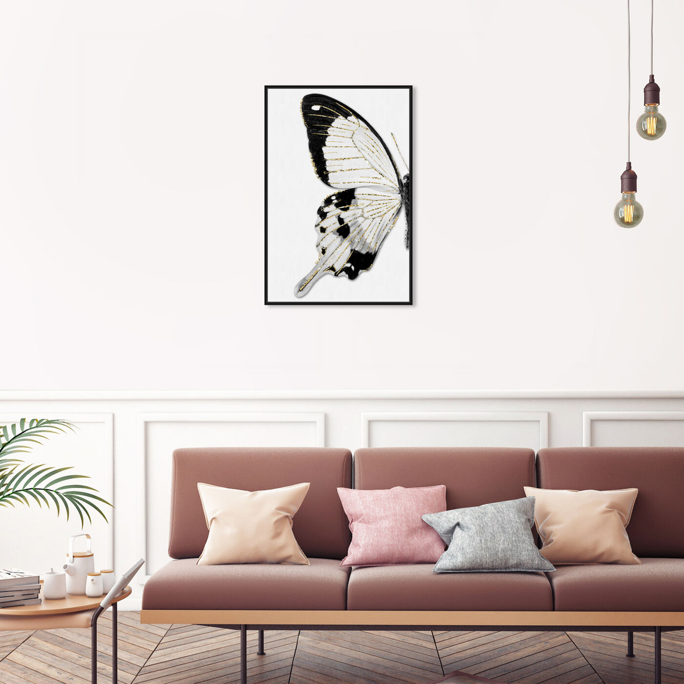 Hanging view of Monochrome Butterfly II featuring animals and insects art.