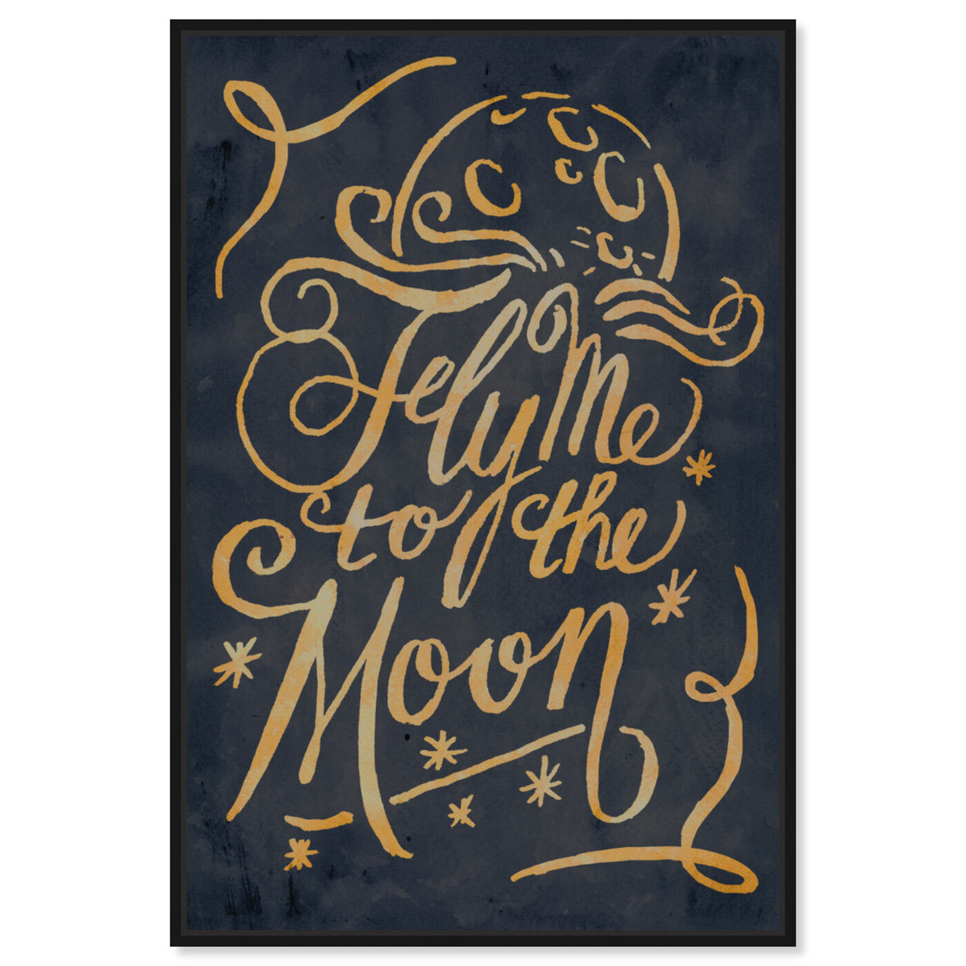 Front view of To The Moon I featuring typography and quotes and love quotes and sayings art.