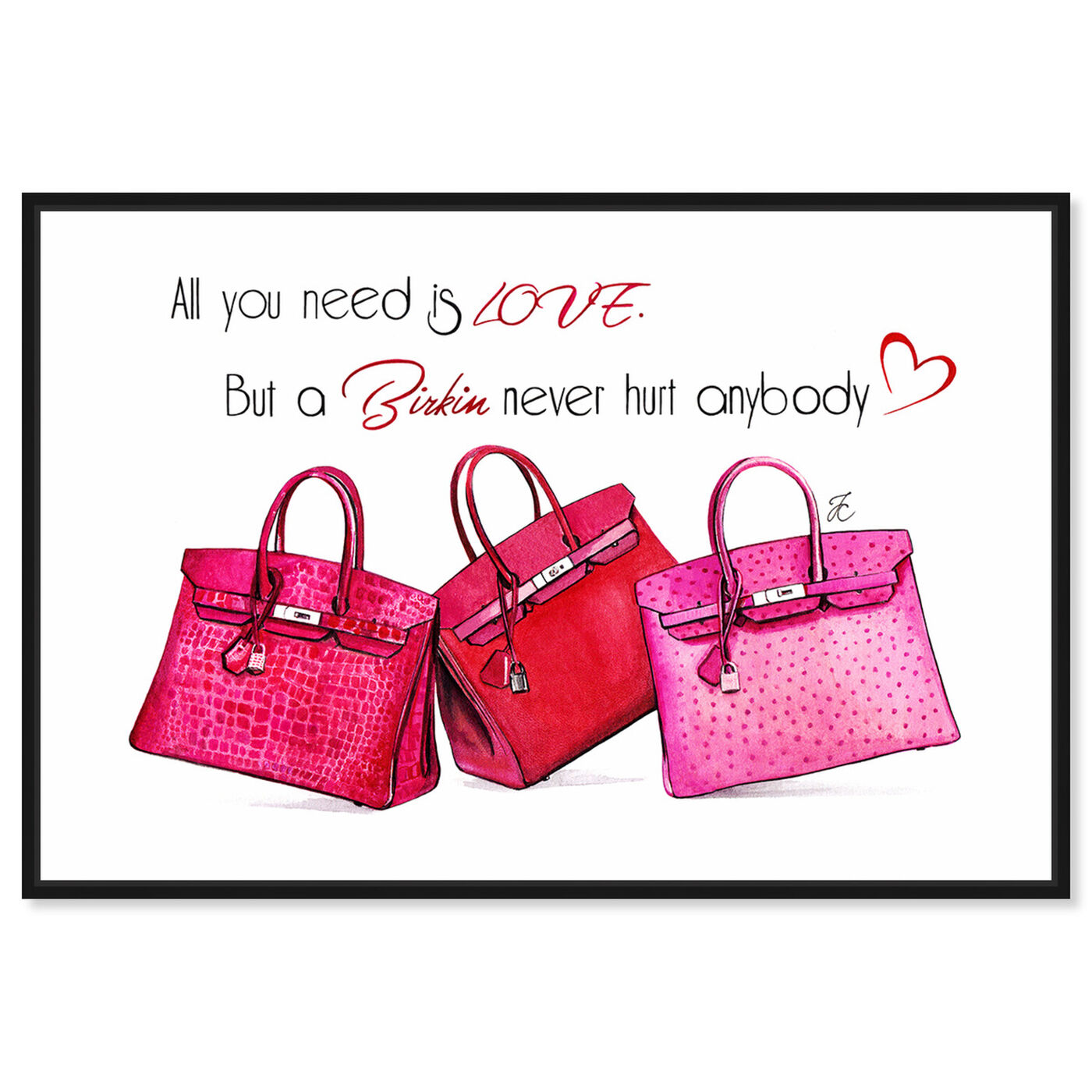 Front view of Doll Memories - Birkin Pink featuring fashion and glam and handbags art.