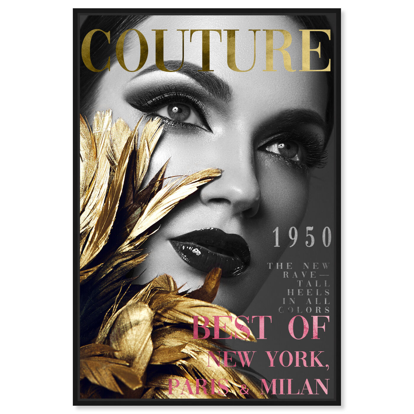 Front view of Cover Fashion Feathered Couture featuring fashion and glam and makeup art.
