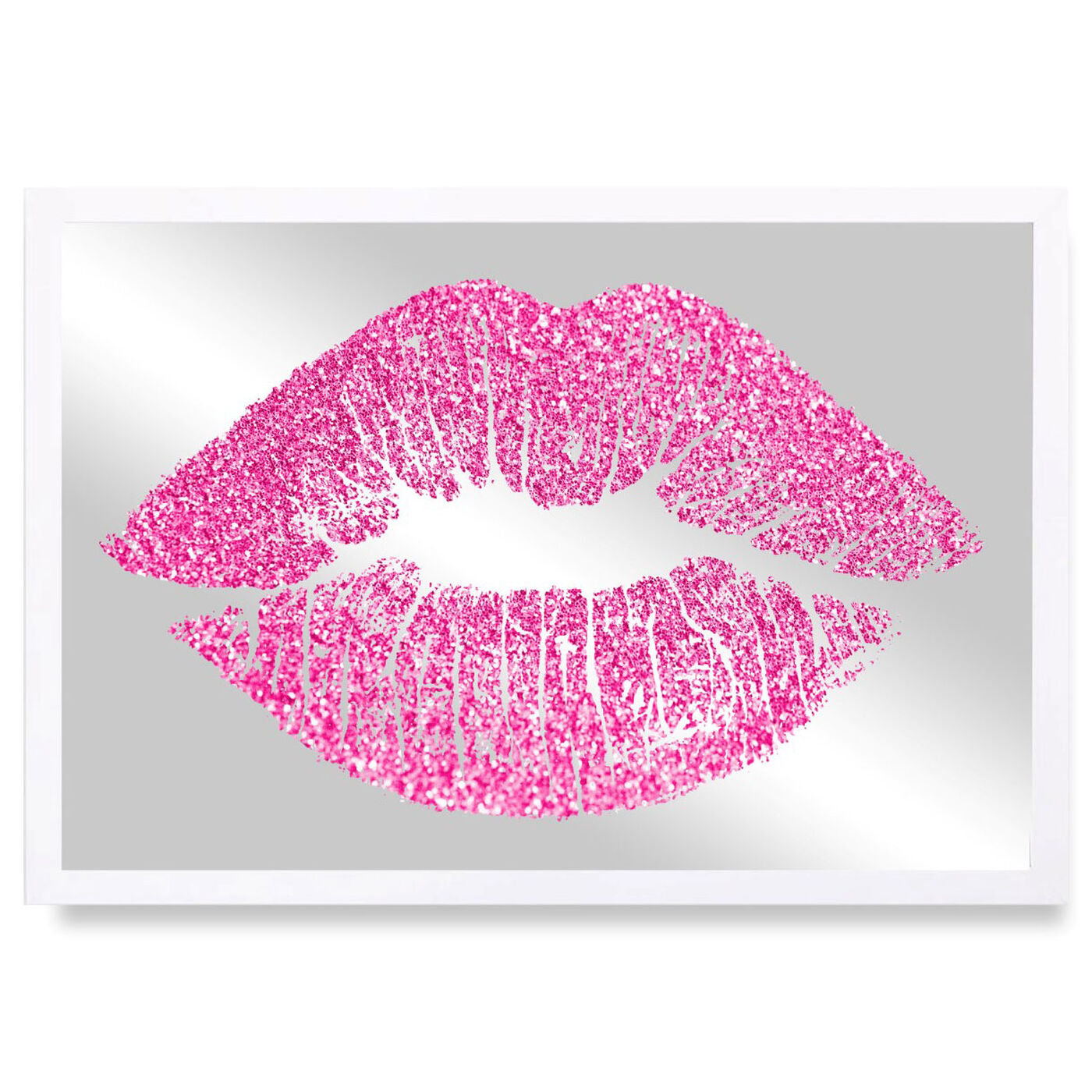 Front view of Solid Kiss Pink Mirror featuring fashion and glam and lips art.