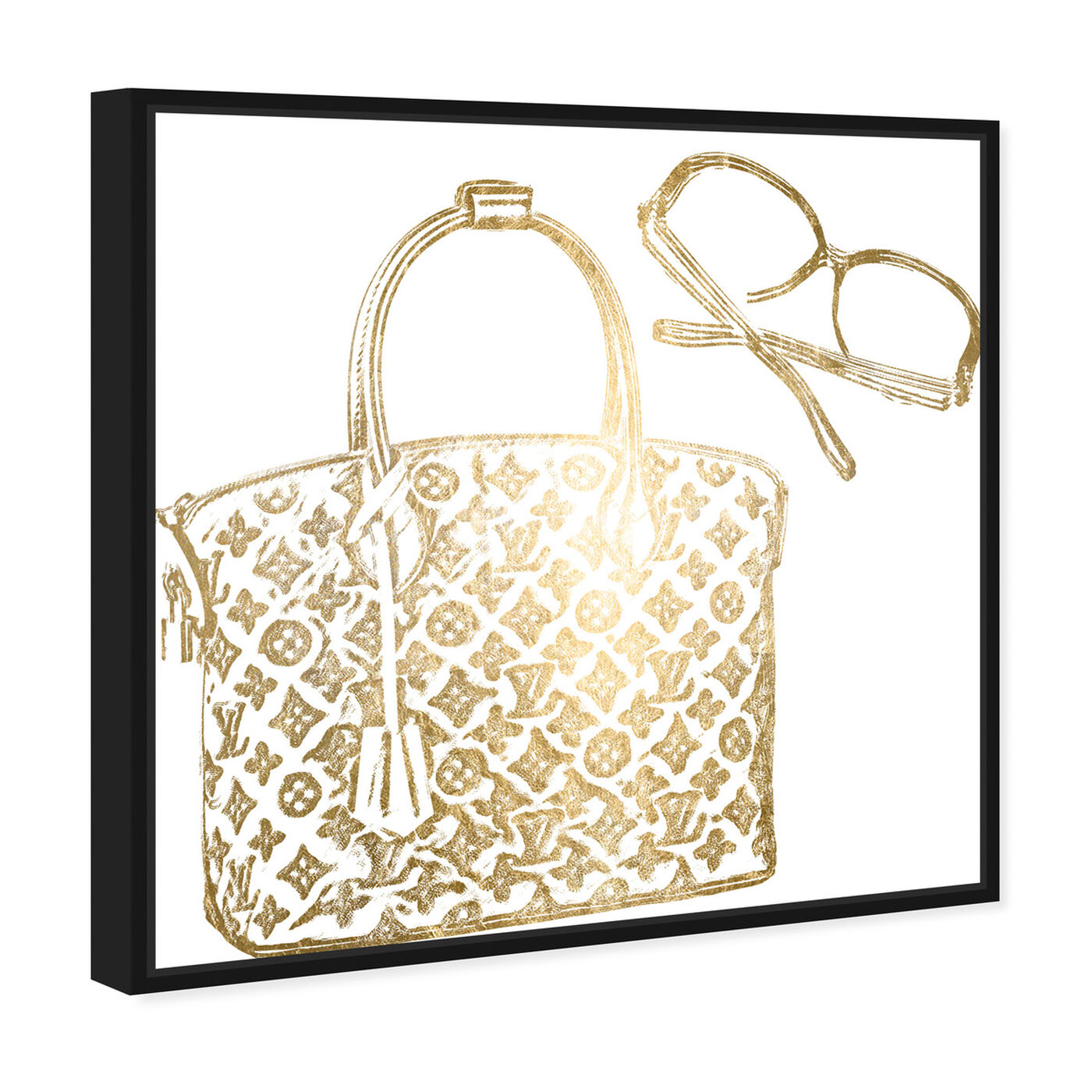 Angled view of Luxe Musts Gold Foil featuring fashion and glam and handbags art.