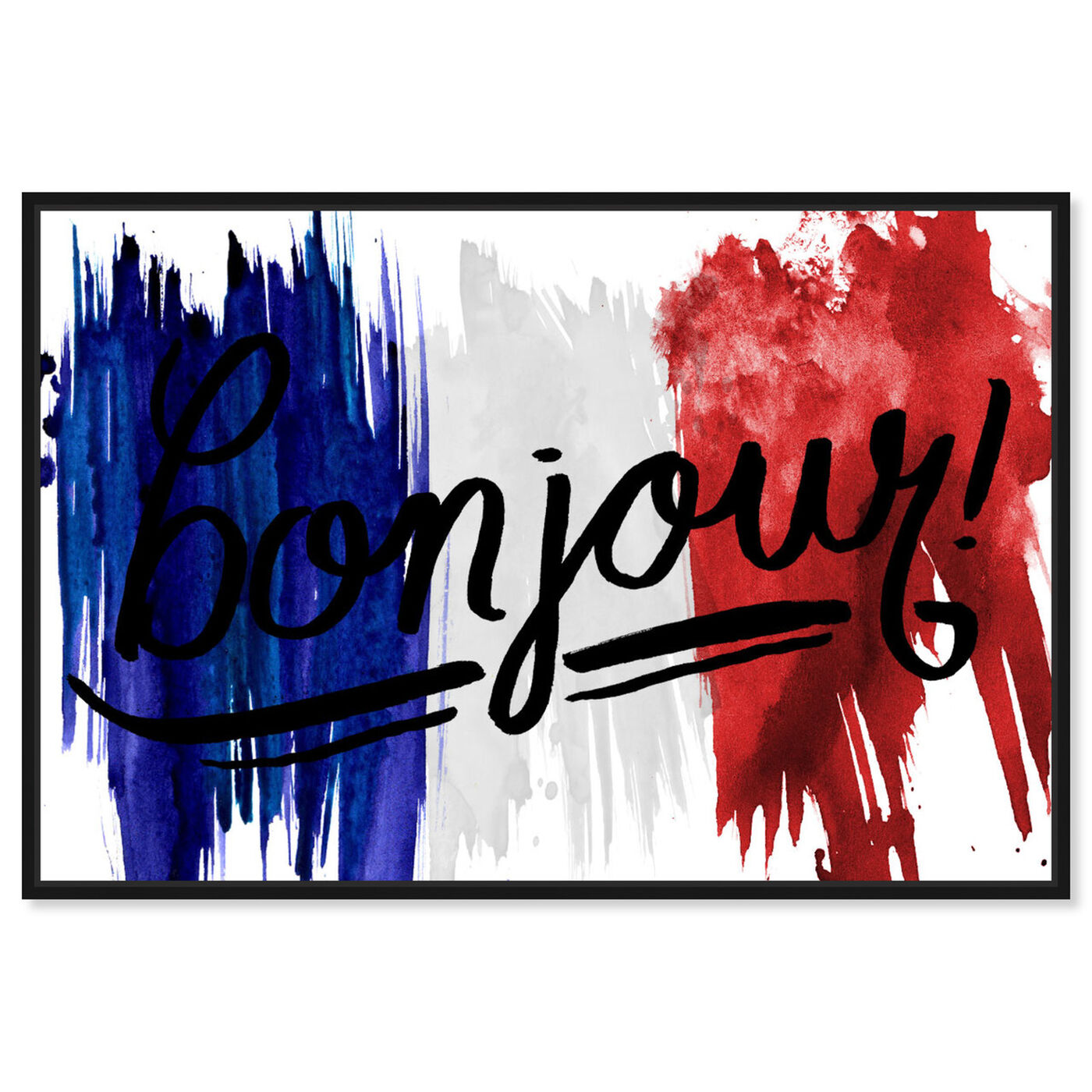 Front view of Bonjour Paris featuring typography and quotes and travel quotes and sayings art.