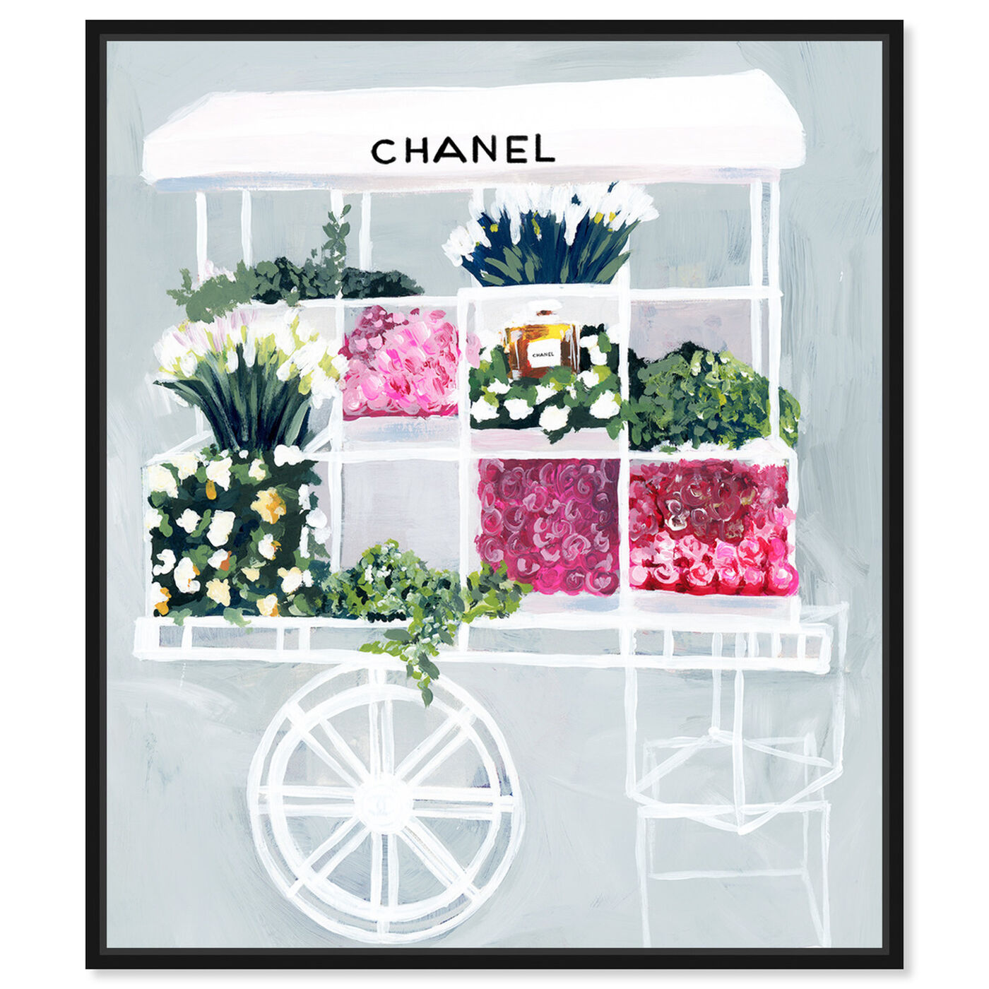 Front view of Fashion Flower Cart featuring fashion and glam and fashion art.