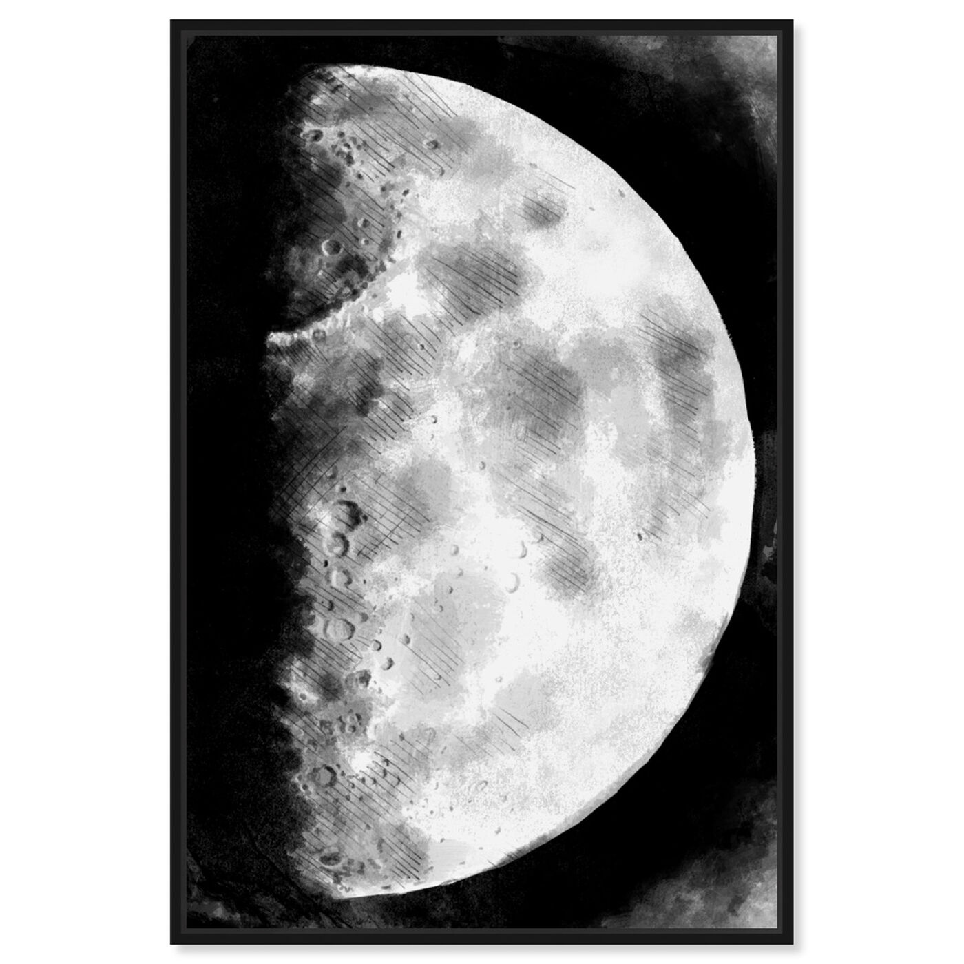 Front view of Moon Sketch featuring astronomy and space and moons art.