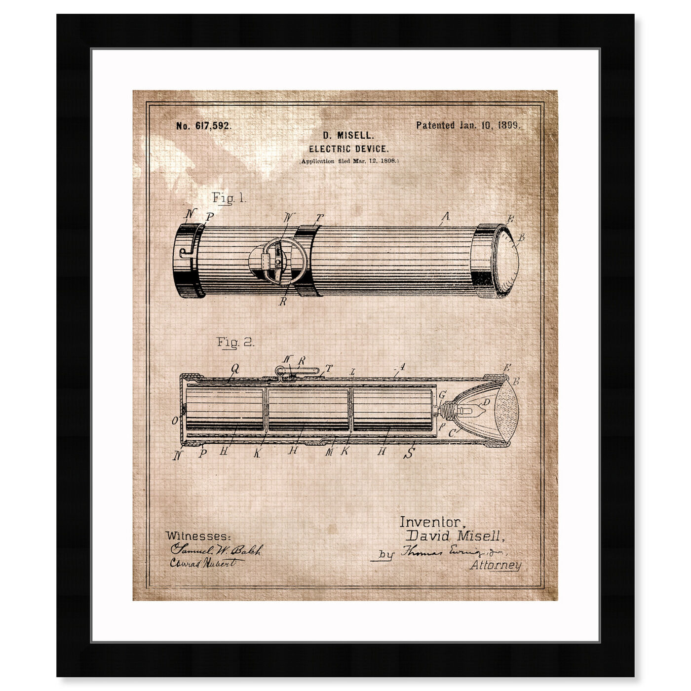 Front view of Flashlight 1899 II featuring symbols and objects and shapes art.